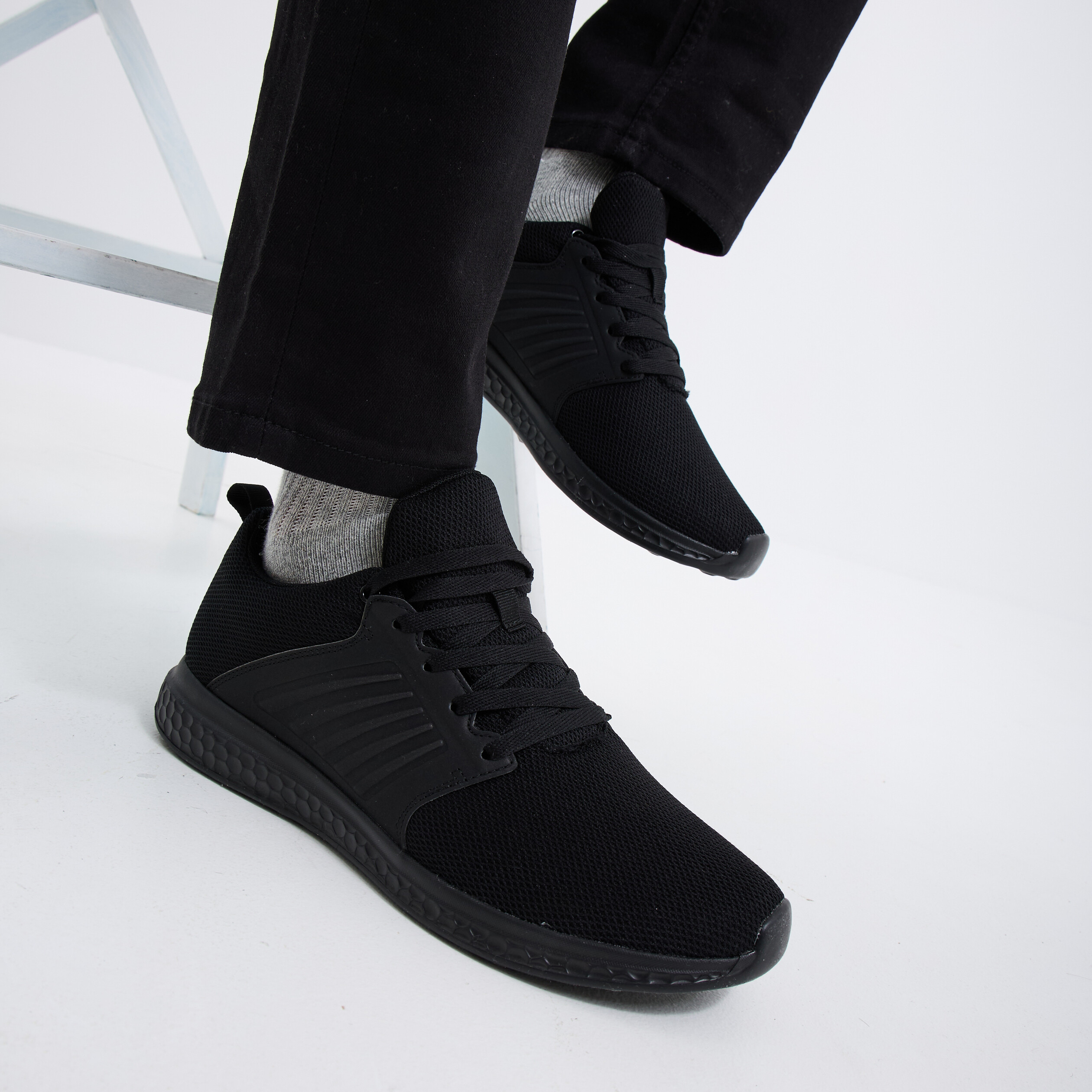 baskets running a lacets noir homme Baskets running à lacets noir homme