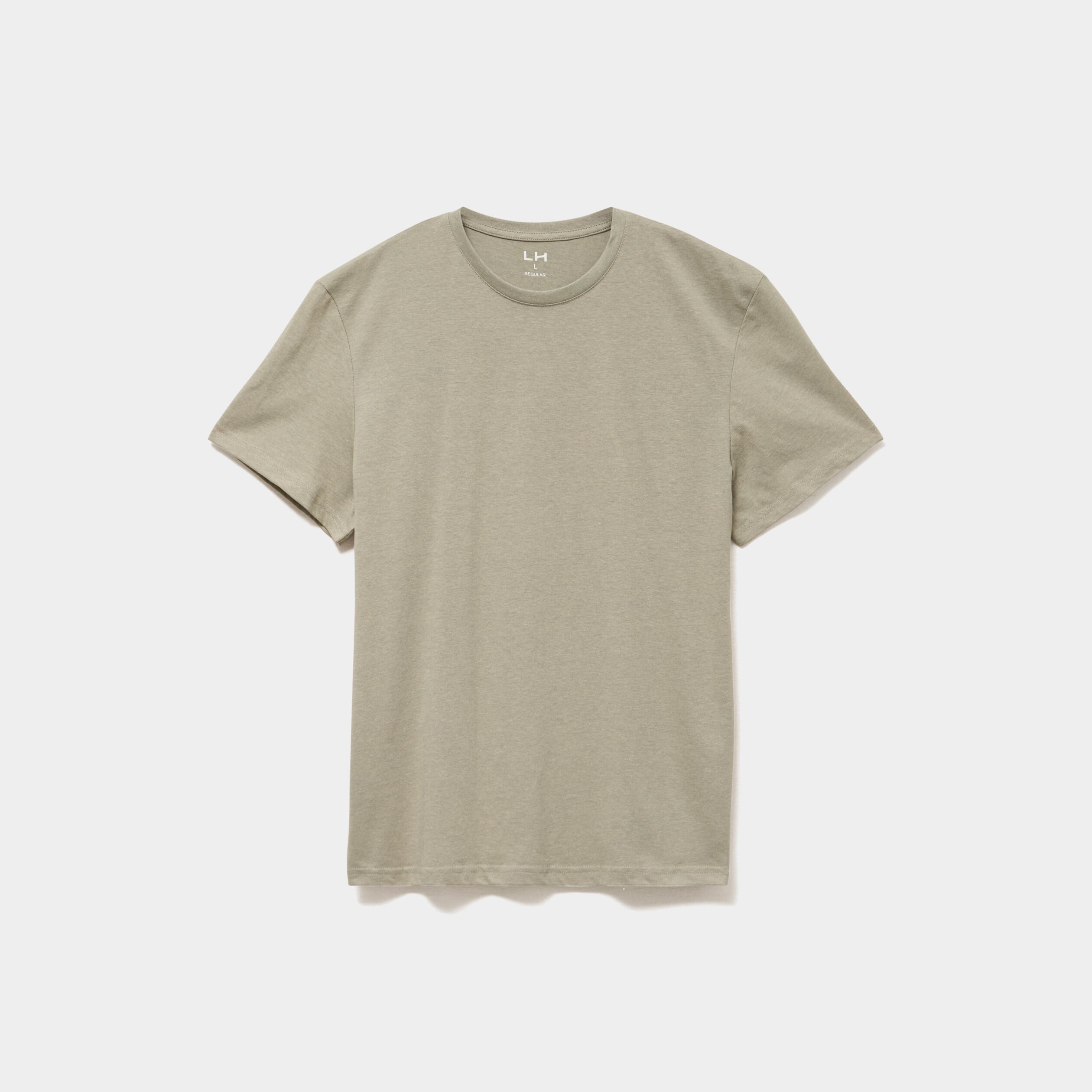 T-shirt droit en coton manches courtes vert homme