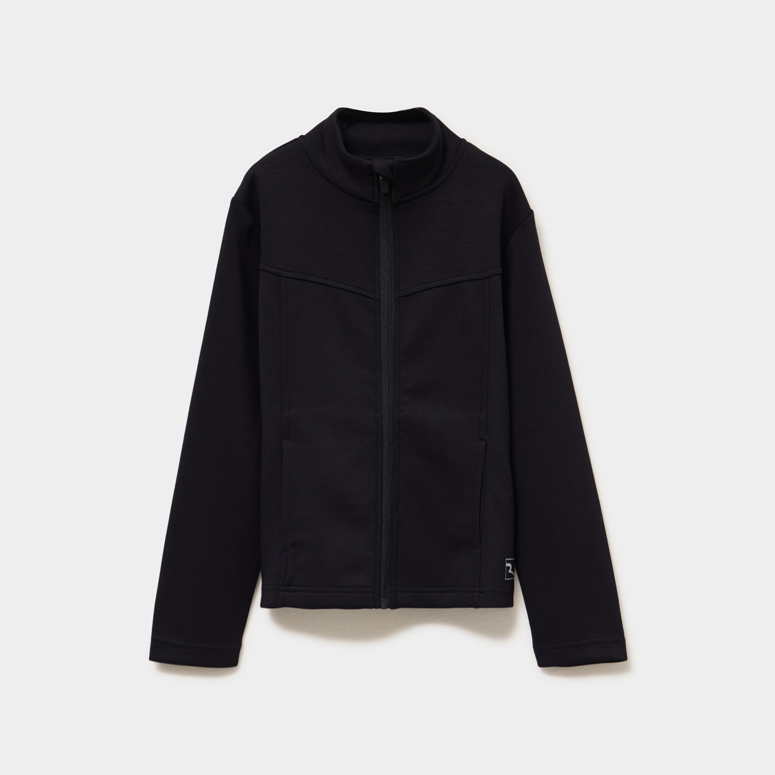 Gilet de sport zipp&eacute; col camionneur noir fille