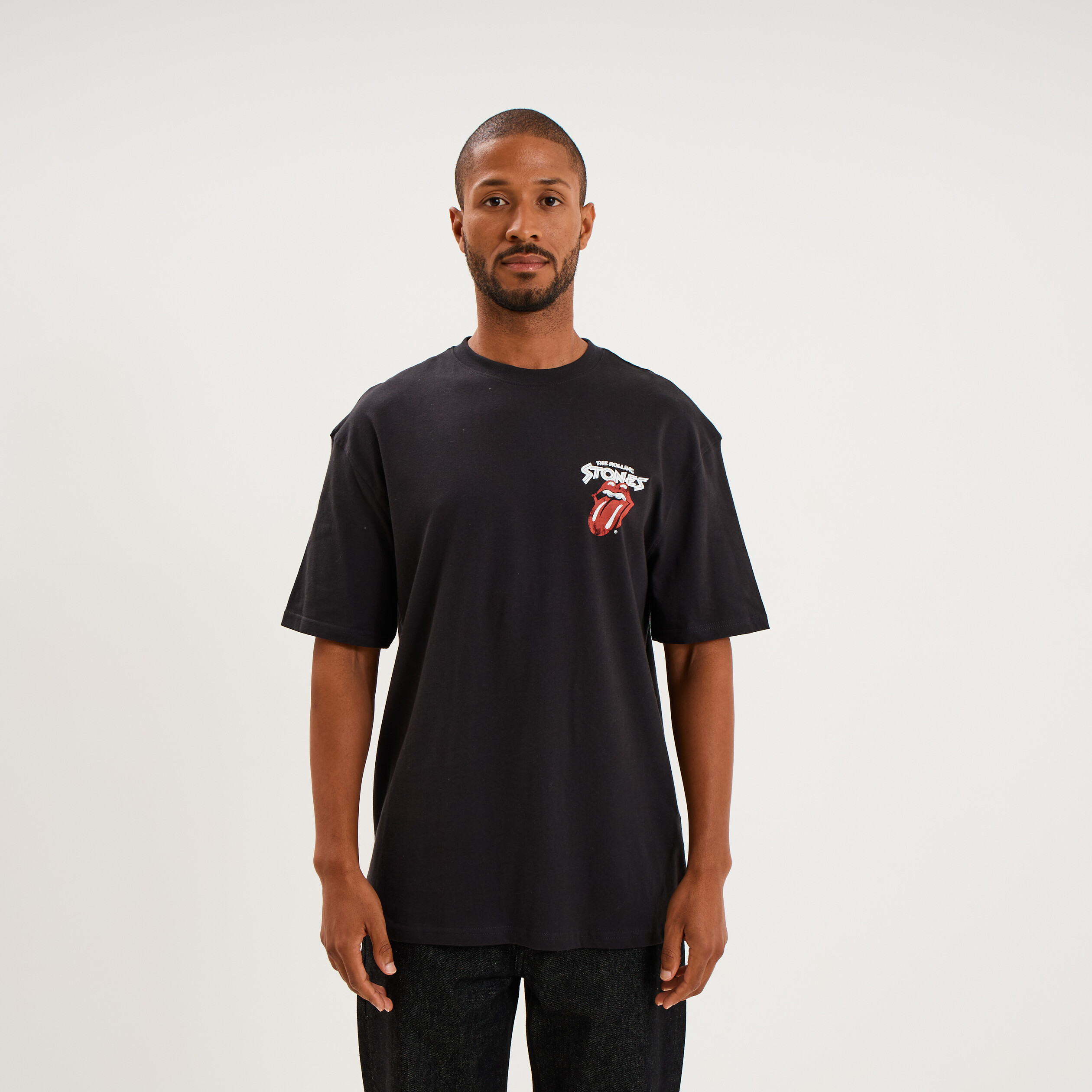 T-shirt relax coton The Rolling Stones gris fonc&eacute; homme