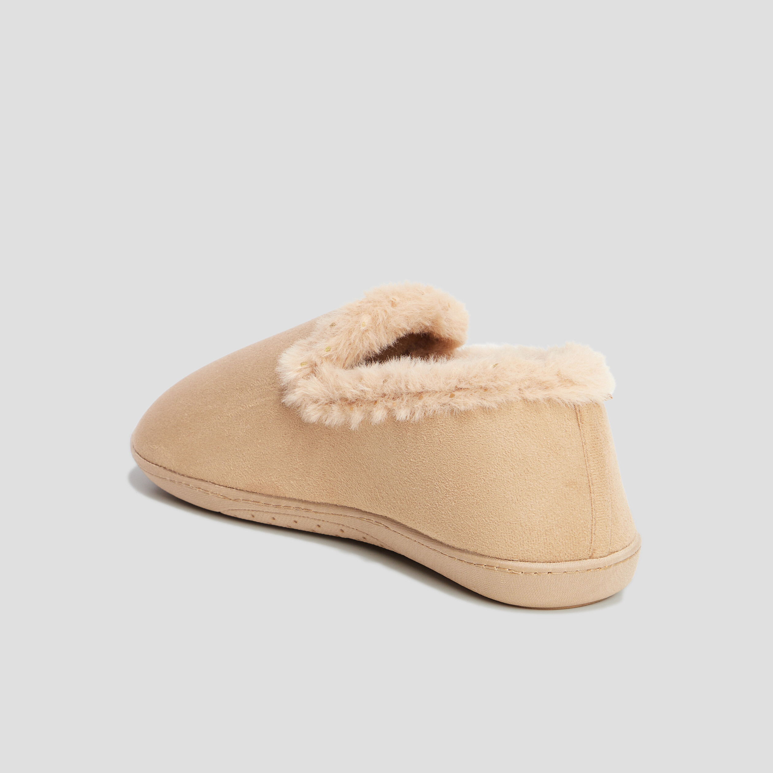 Chaussons confort fourres Isotoner camel femme