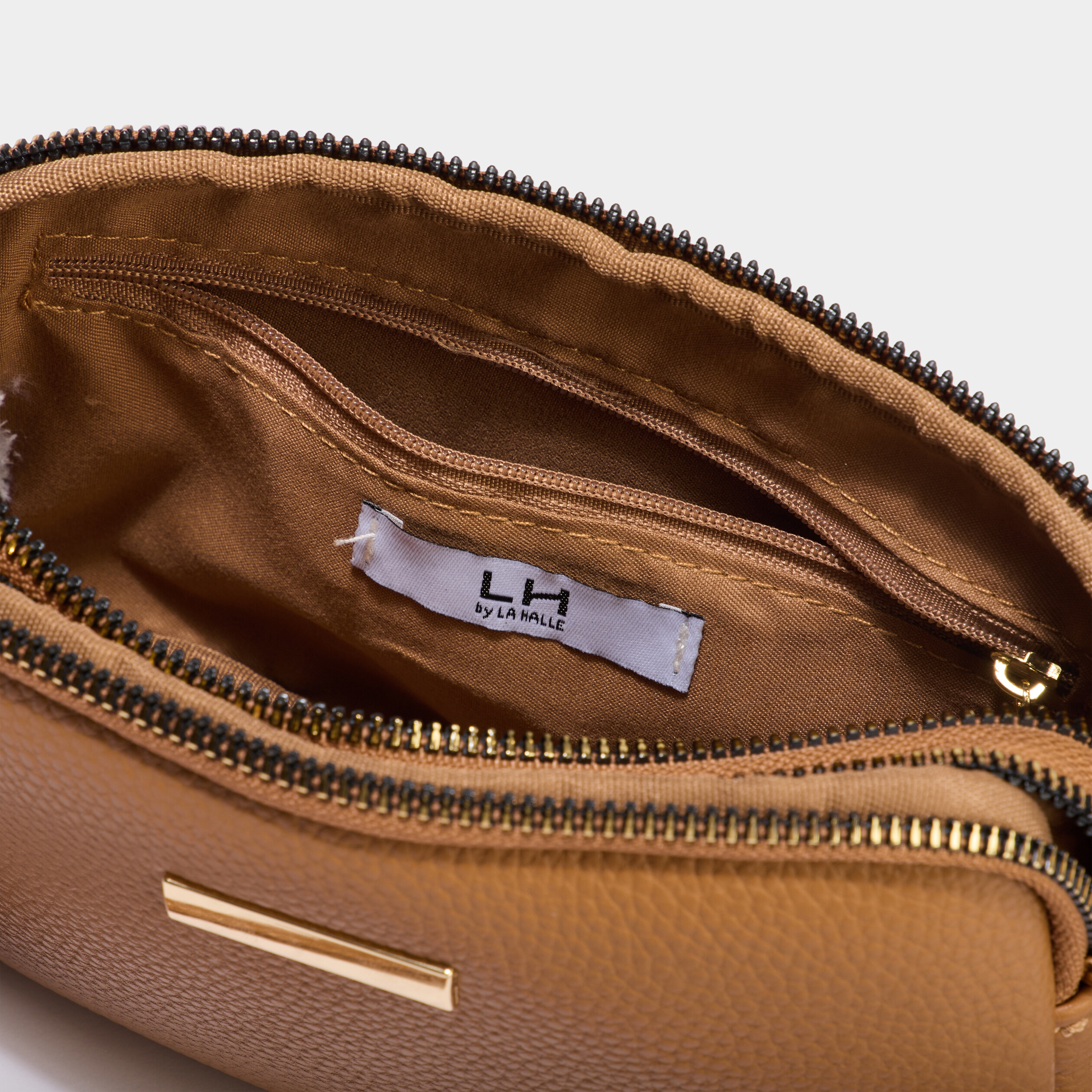 Sac bandouli&egrave;re 2 compartiments marron clair femme