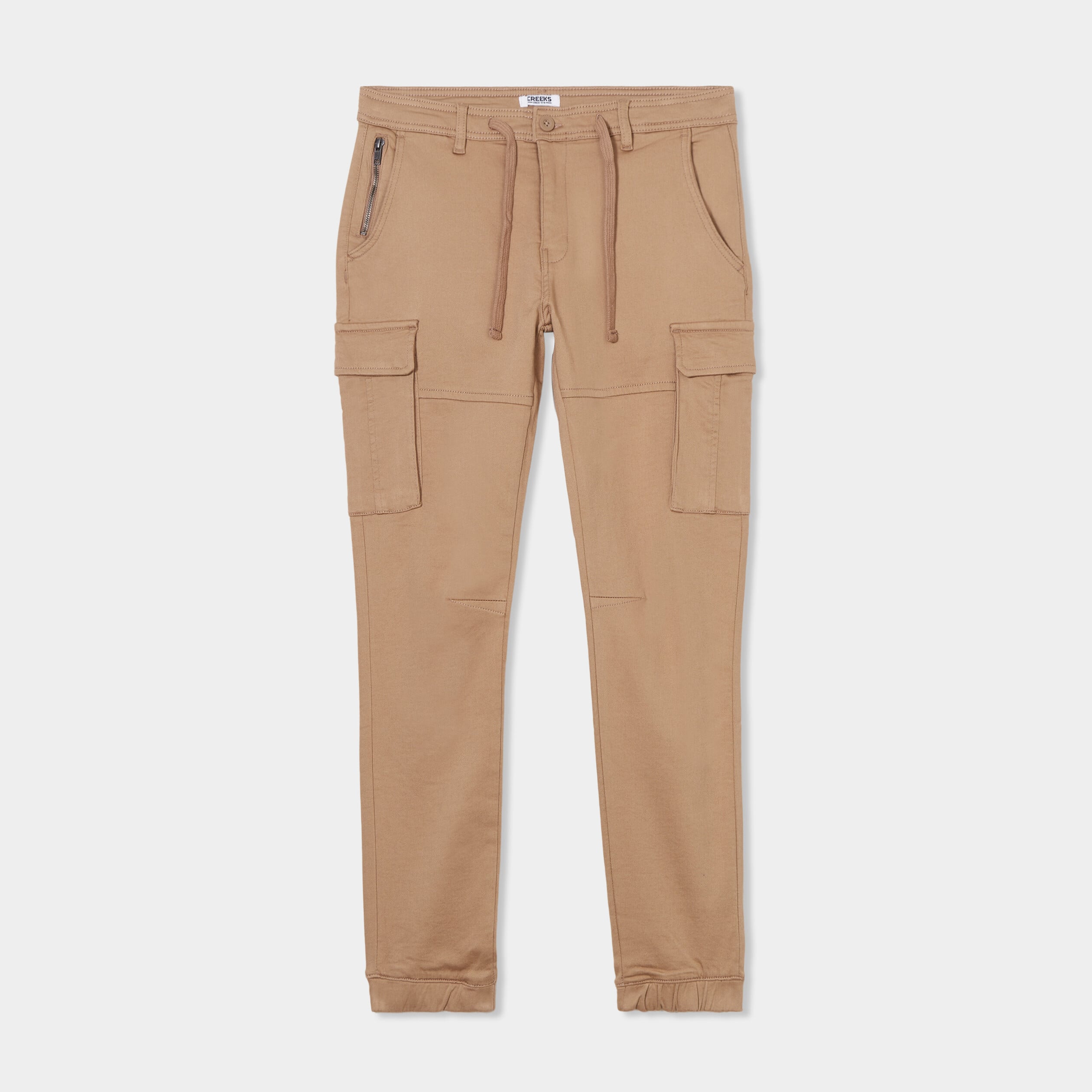 Pantalon cargo slim stretch taupe homme