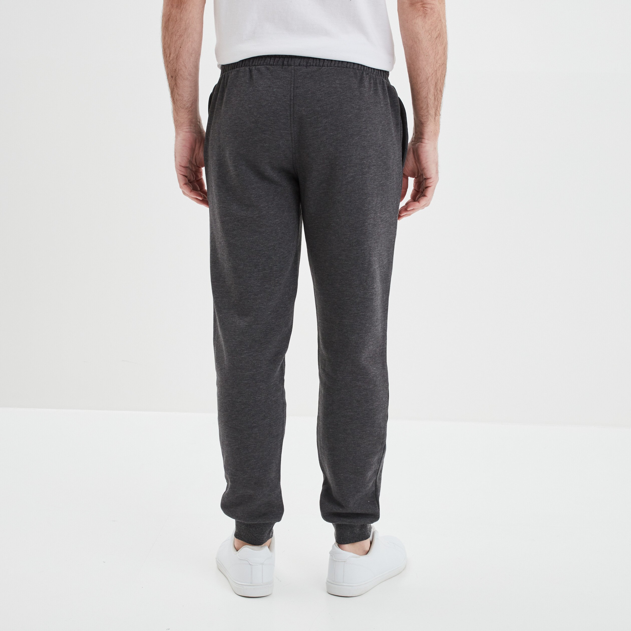 pantalon jogging droit molleton gris fonce homme Pantalon jogging droit molleton gris foncé homme