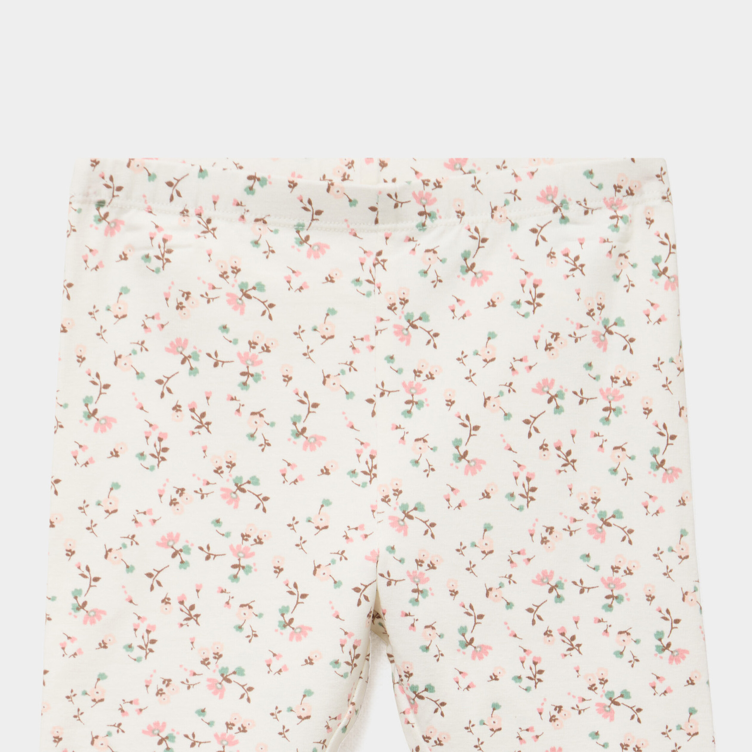 Legging doubl&eacute; taille &eacute;lastiqu&eacute;e ecru b&eacute;b&eacute; fille