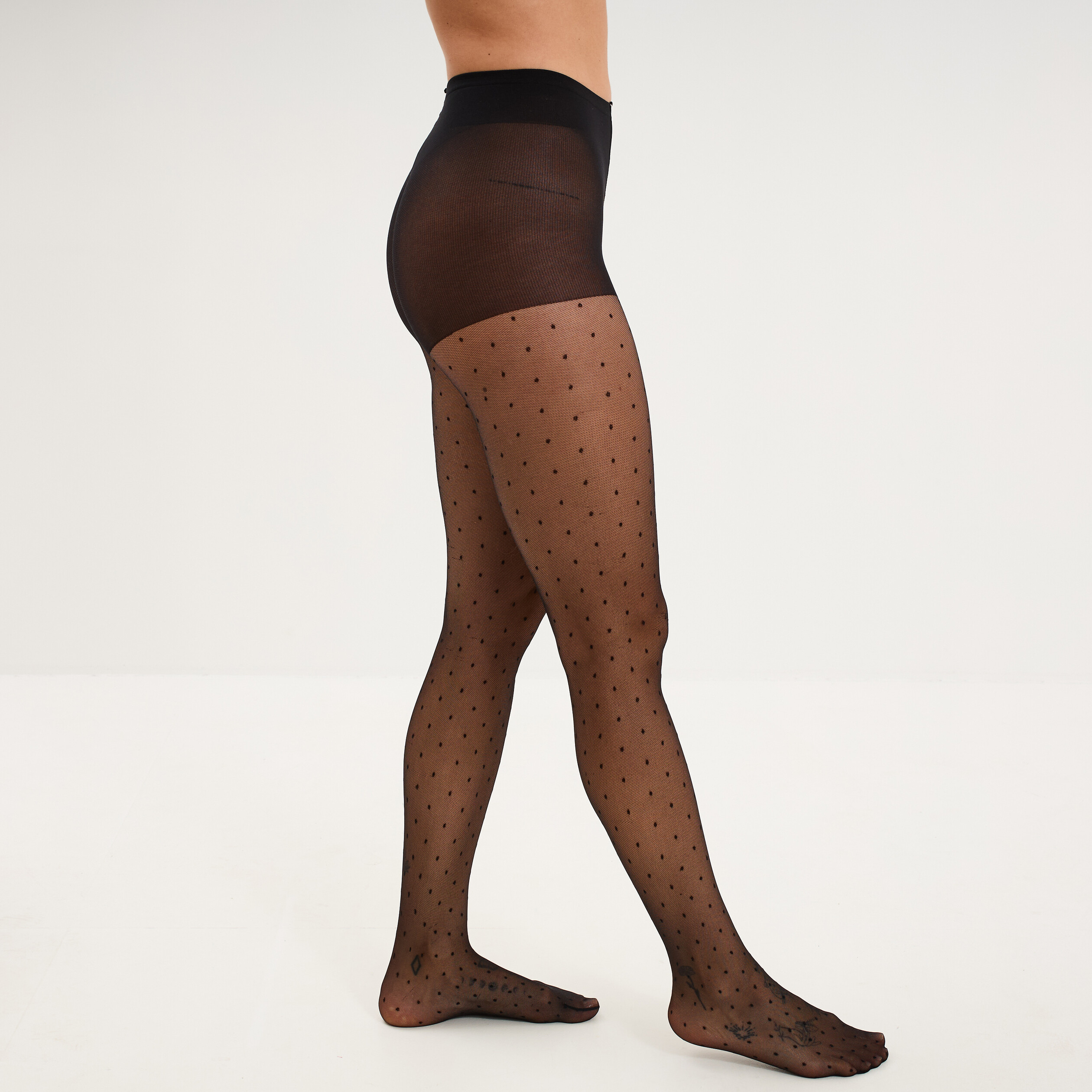 Collants semi-transparents 40D noir femme