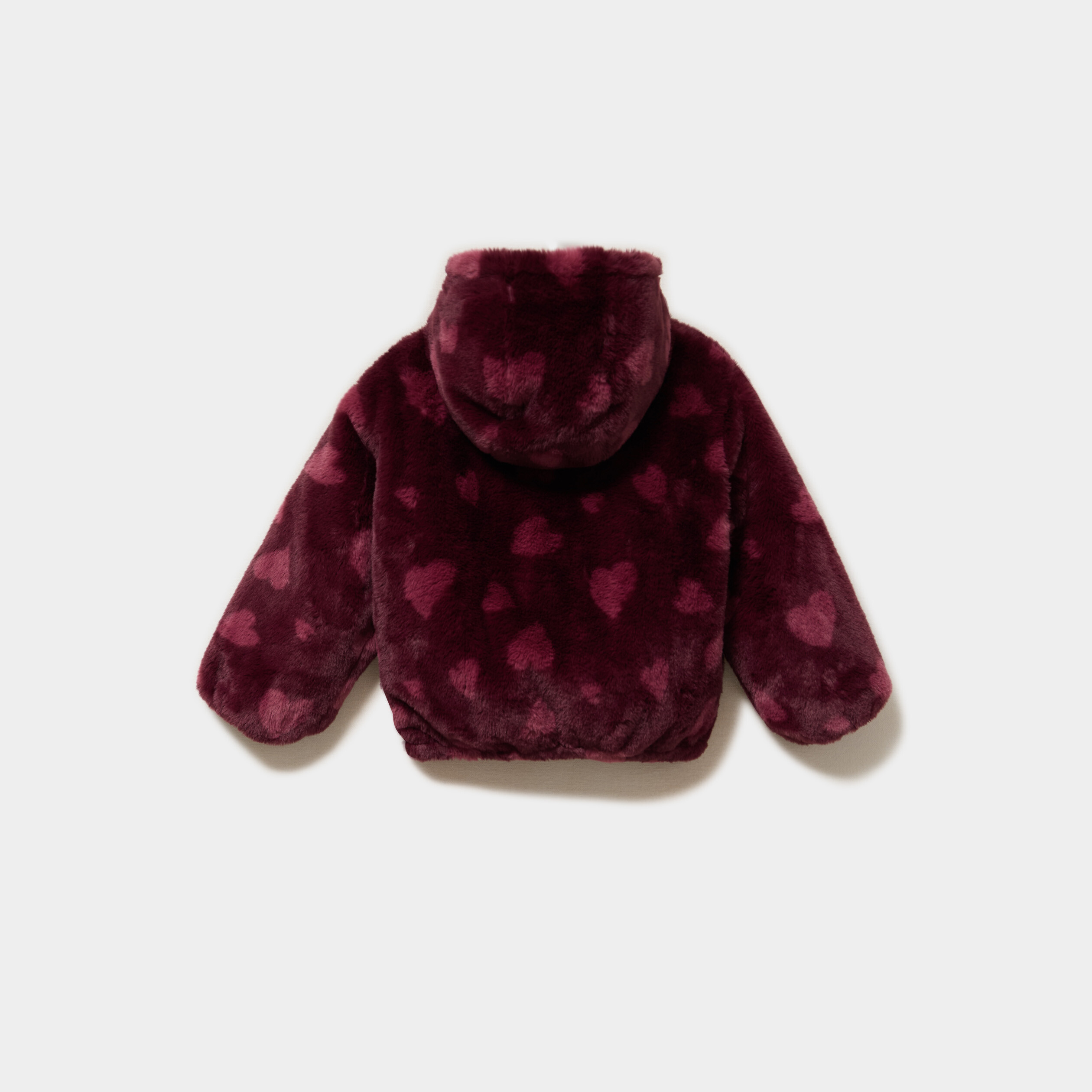 Veste r&eacute;versible &agrave; capuche bordeaux fille