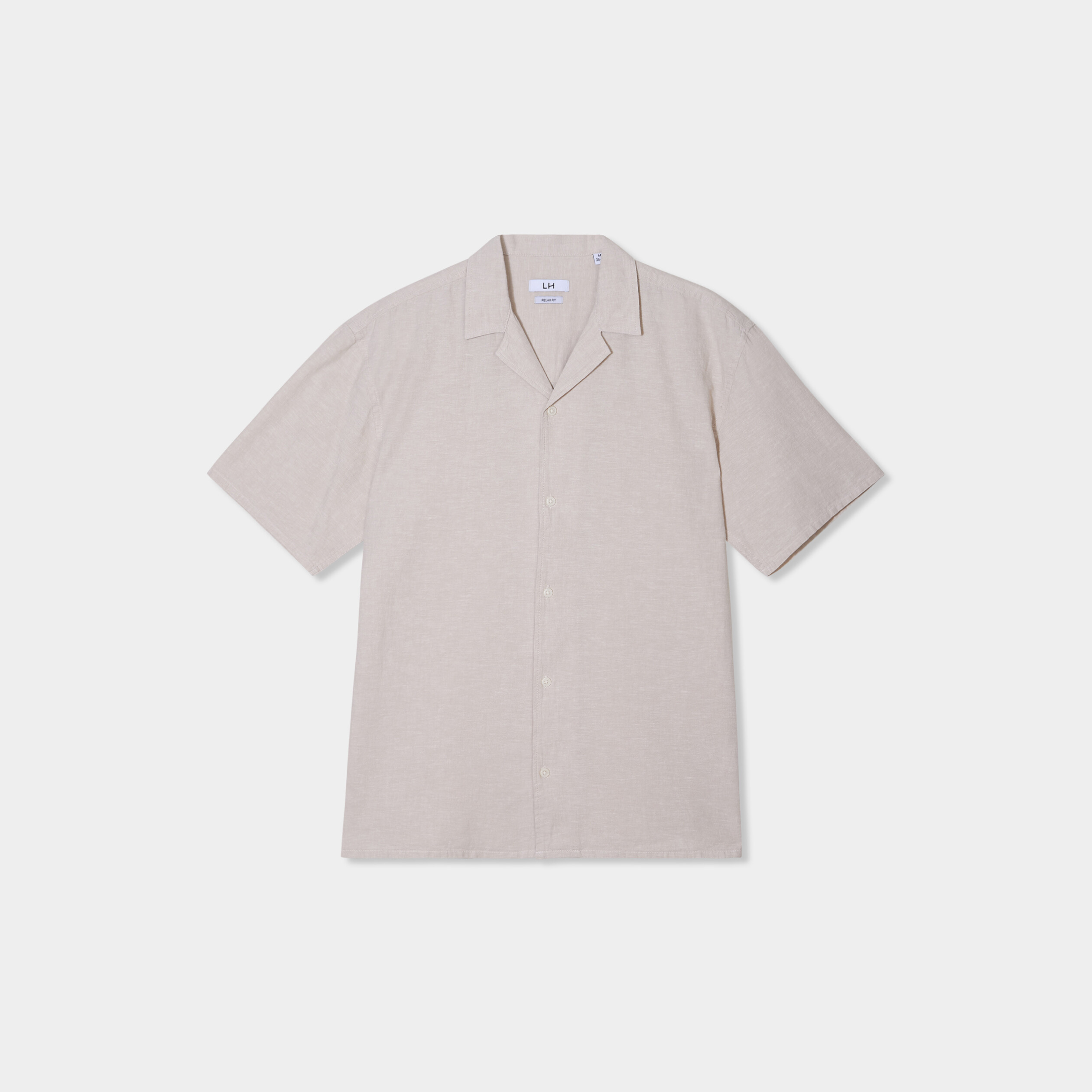 chemise manches courtes melange lin gris clair homme Chemise manches courtes mélange lin gris clair homme