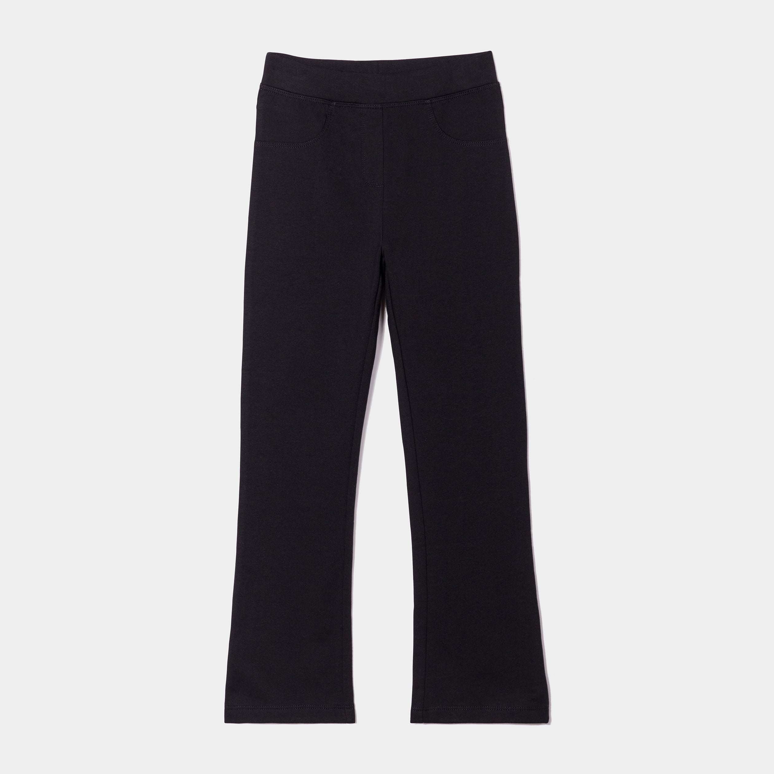 Pantalon tregging flare en molleton noir fille