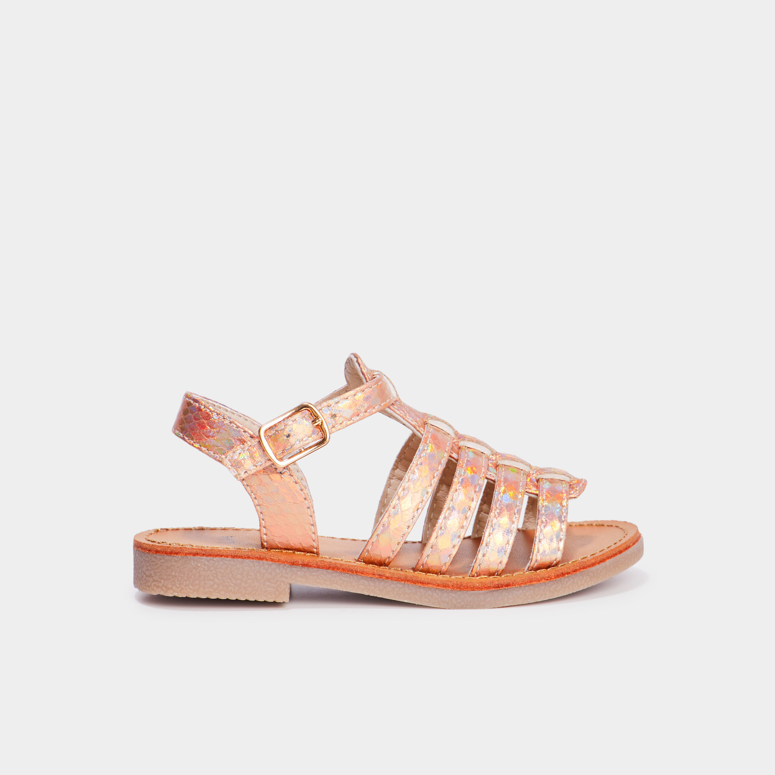sandales brides irisees aspect croco couleur argent fille Sandales brides irisées aspect croco couleur argent fille