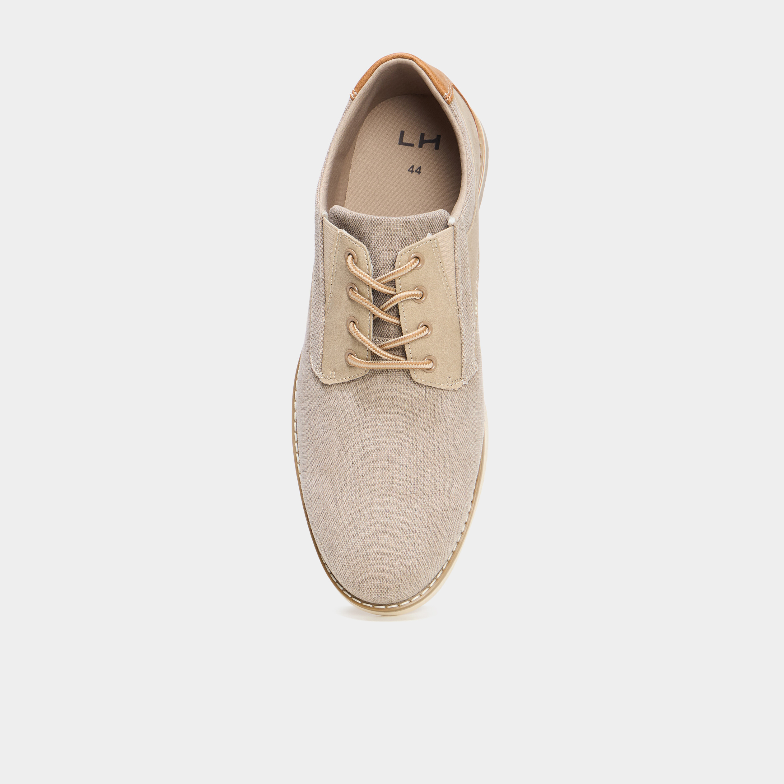 Derbies plates &agrave; lacets sable homme