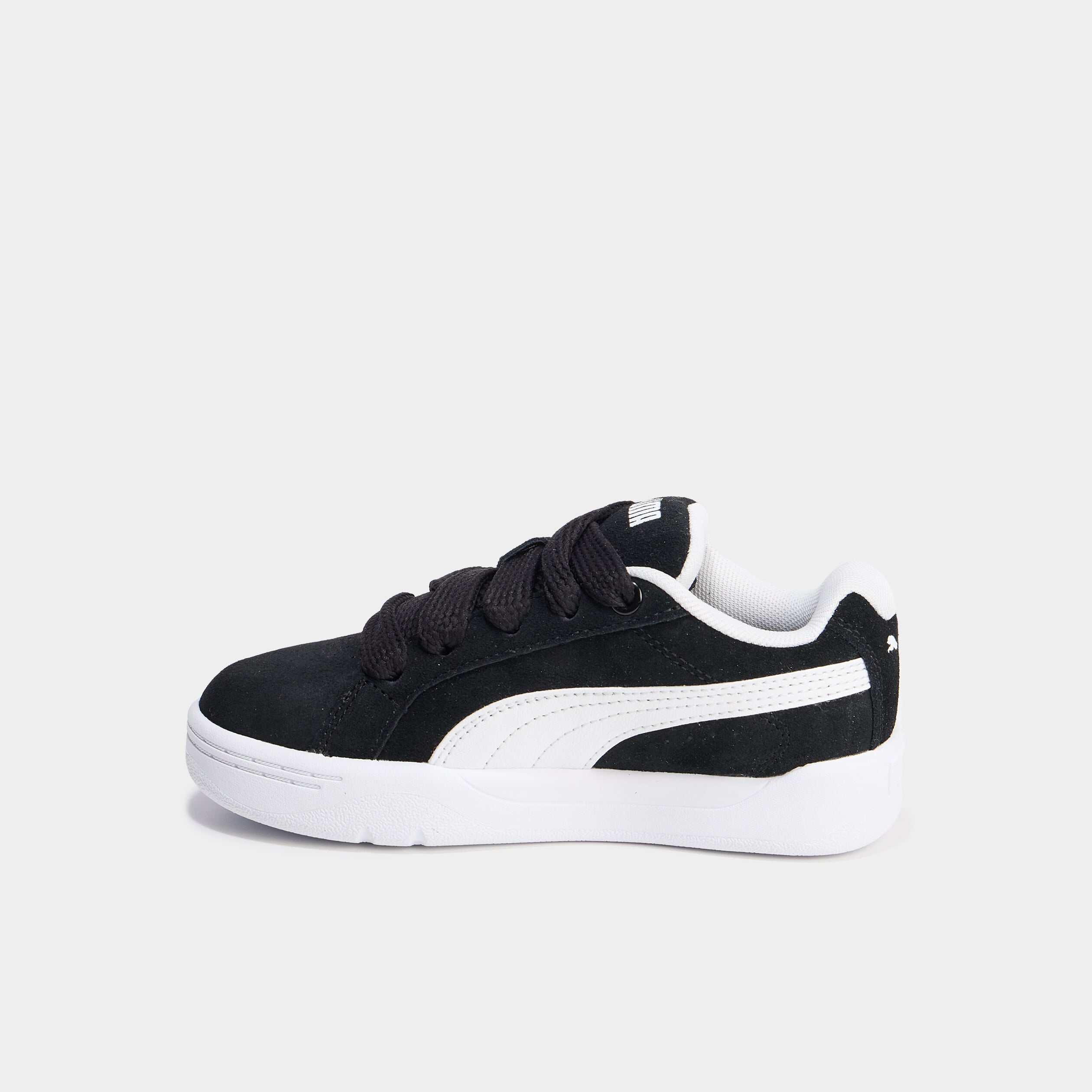 Baskets basses &agrave; lacets en cuir Puma noir gar&ccedil;on