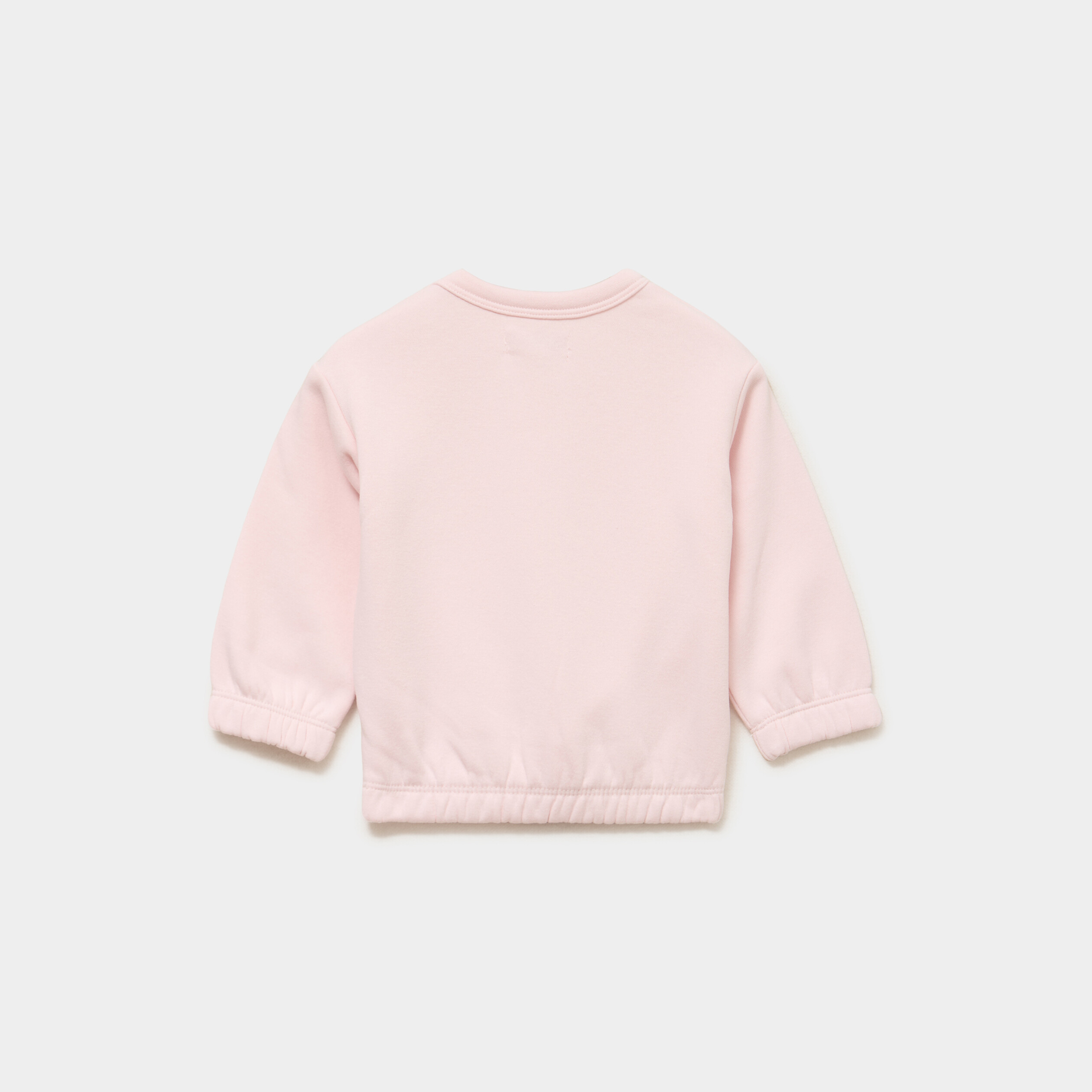 Sweat col rond manches longues rose clair b&eacute;b&eacute; fille