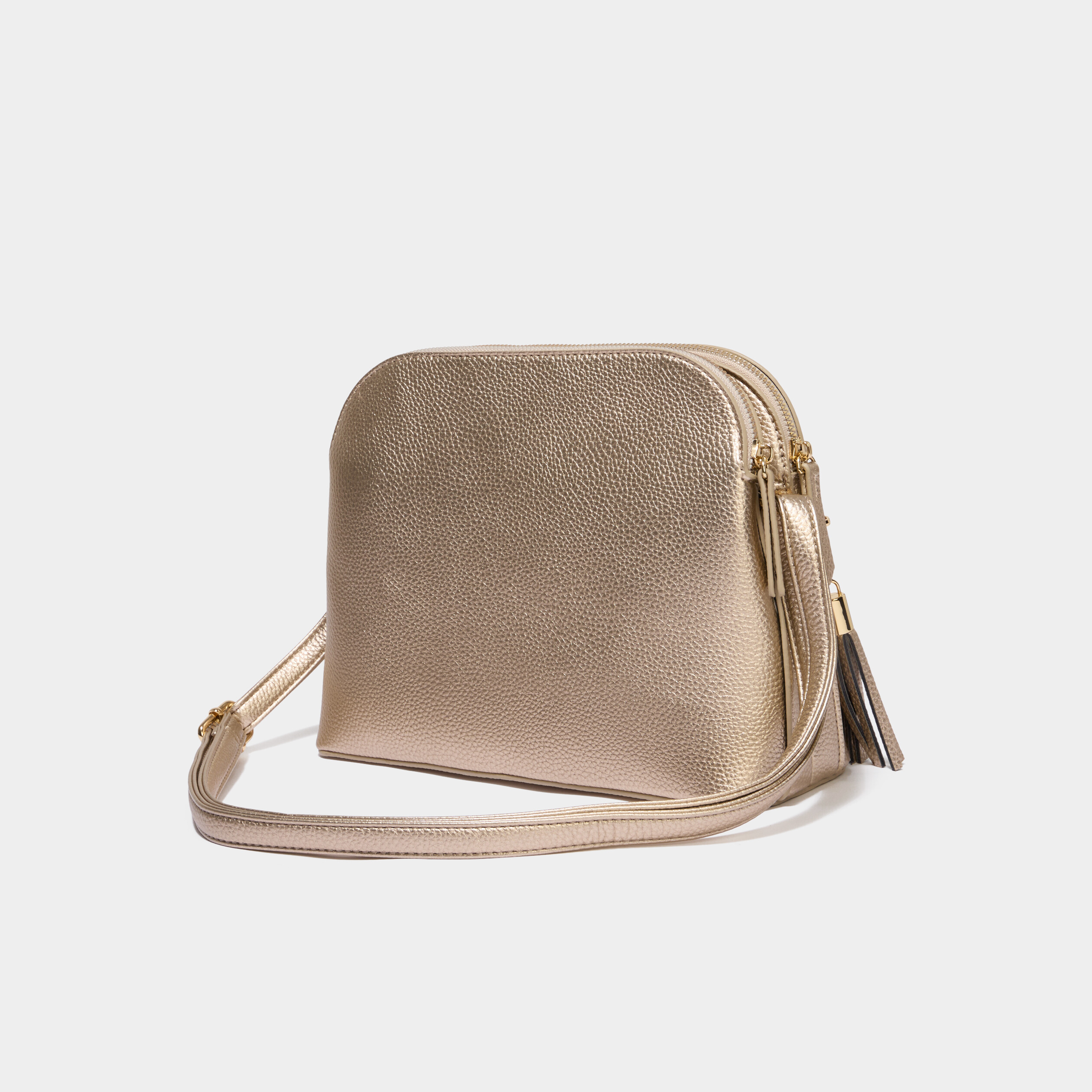 Sac en bandouli&egrave;re couleur or femme