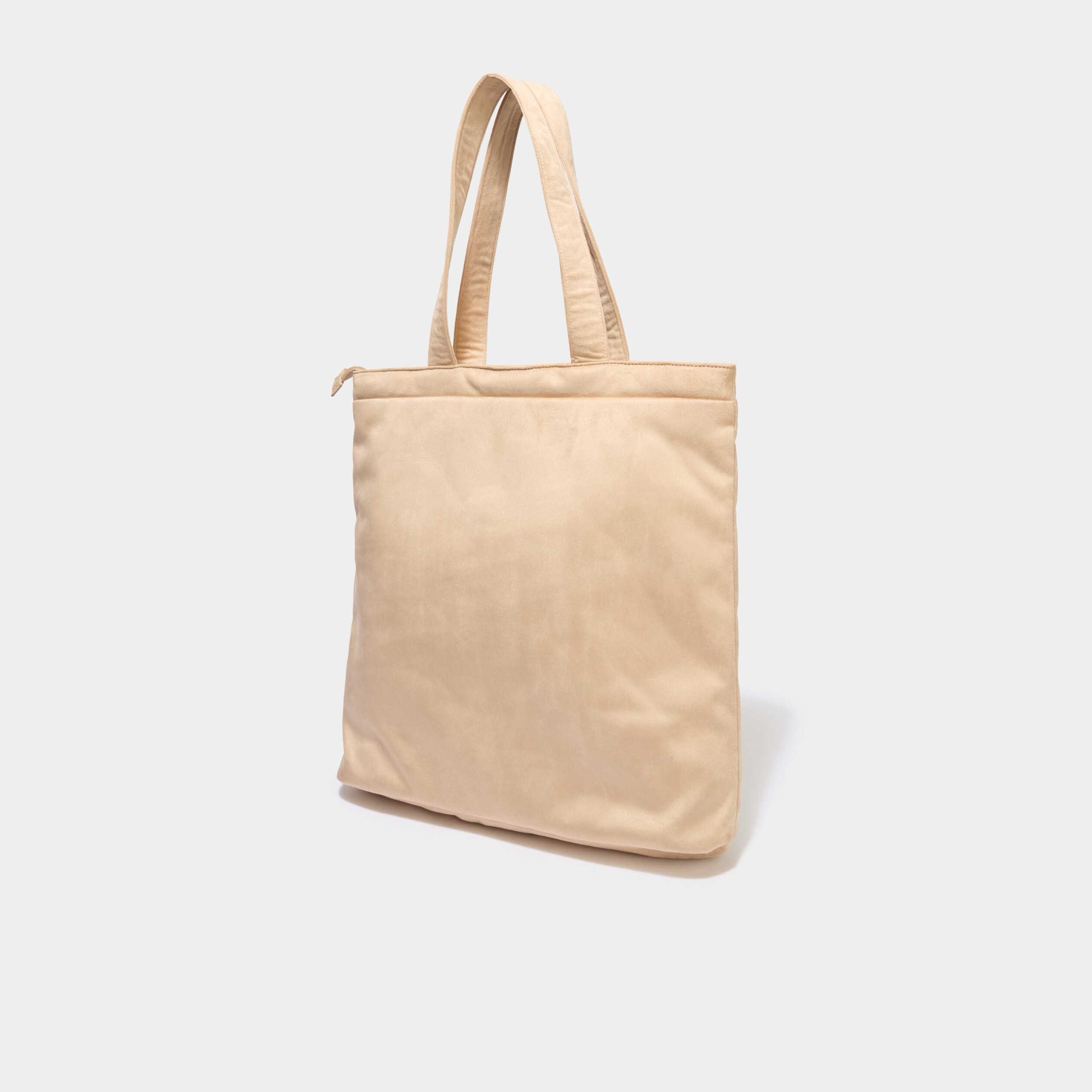 Sac tote bag zipp&eacute; sable femme
