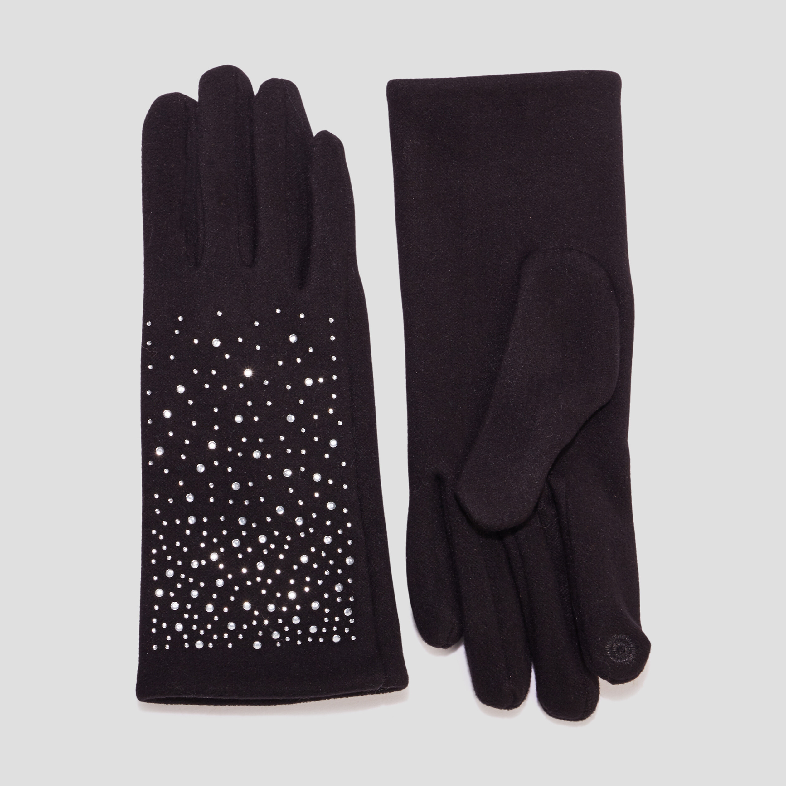 Gants à strass noir femme