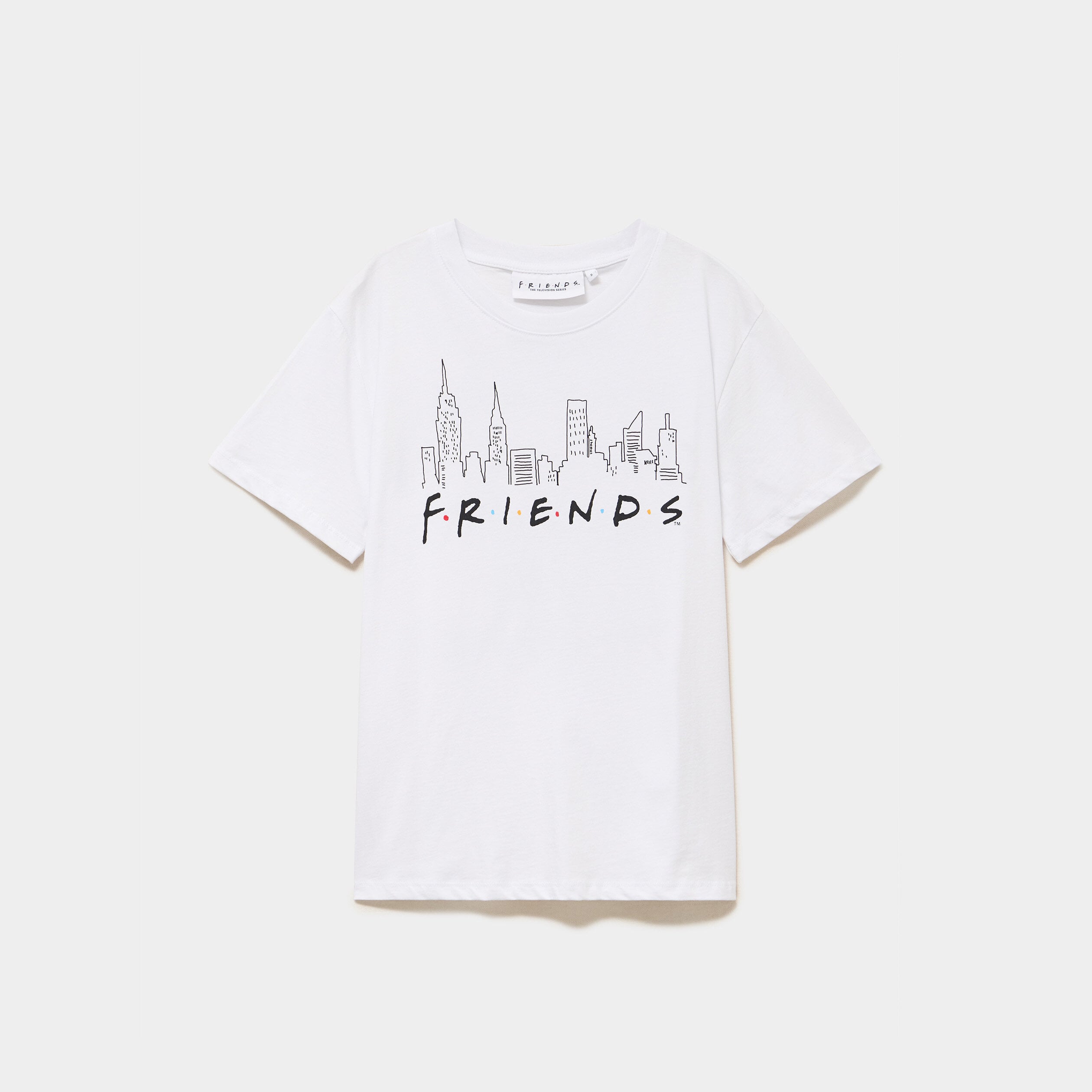 T-shirt manches courtes coton Friends blanc femme