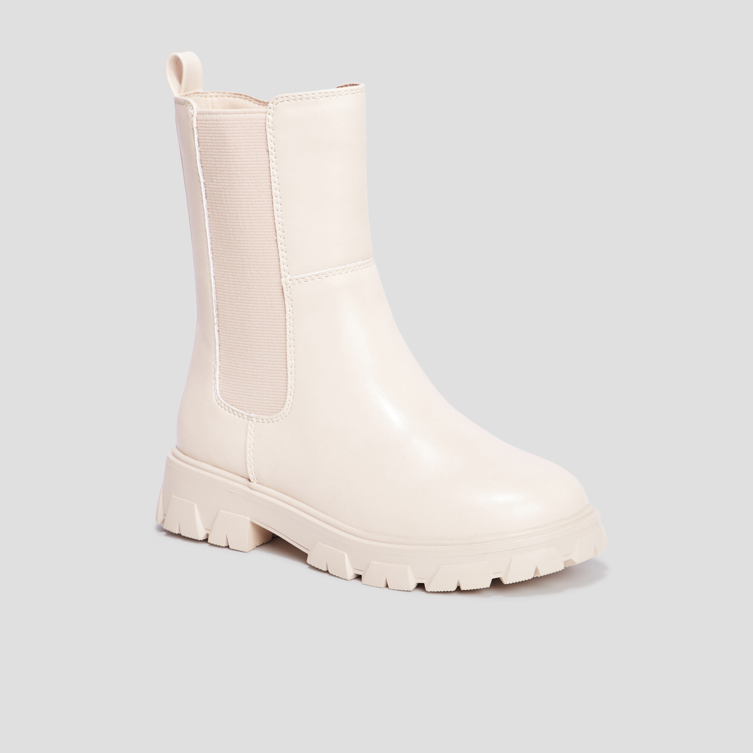 bottines zippees semelle crantee rose clair fille Bottines zippées semelle crantée rose clair fille