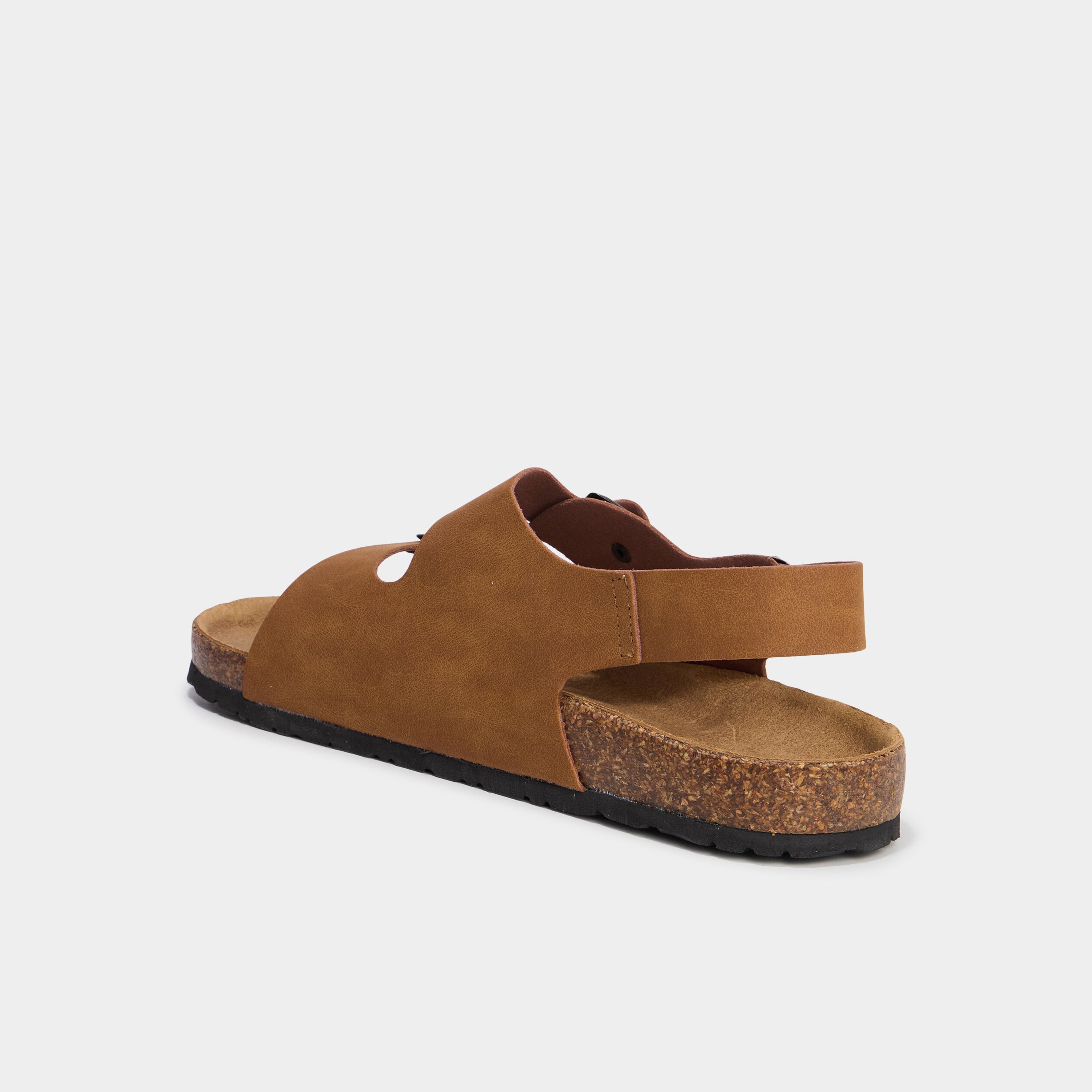sandales plates avec boucles marron cognac homme Sandales plates avec boucles marron cognac homme