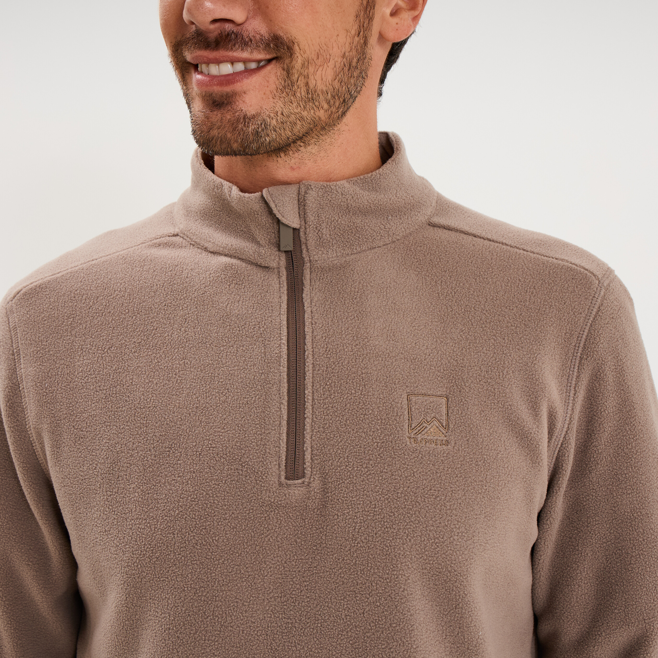 Sweat polaire col camionneur gris homme