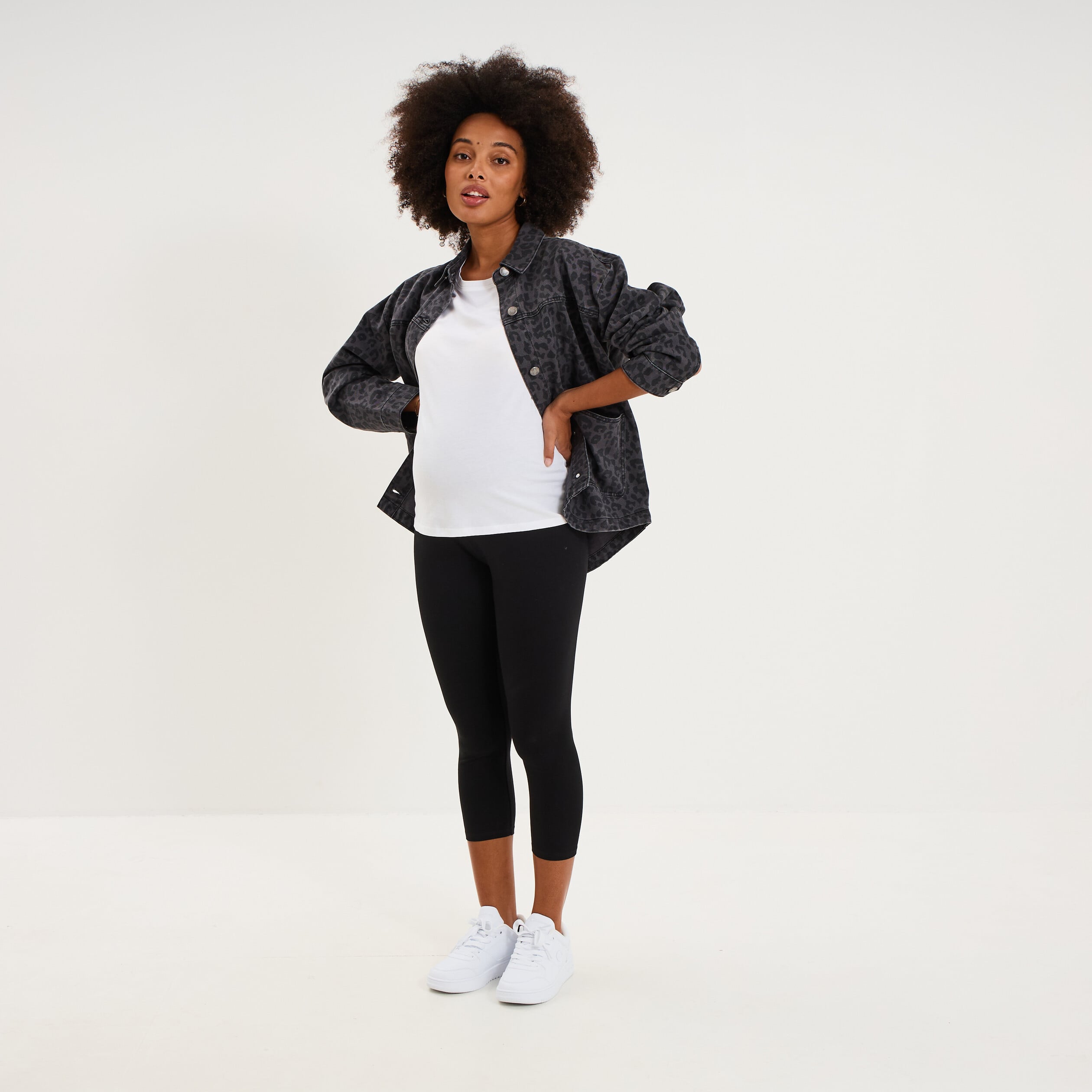 Legging 7/8&egrave;me grossesse noir femme maternit&eacute;