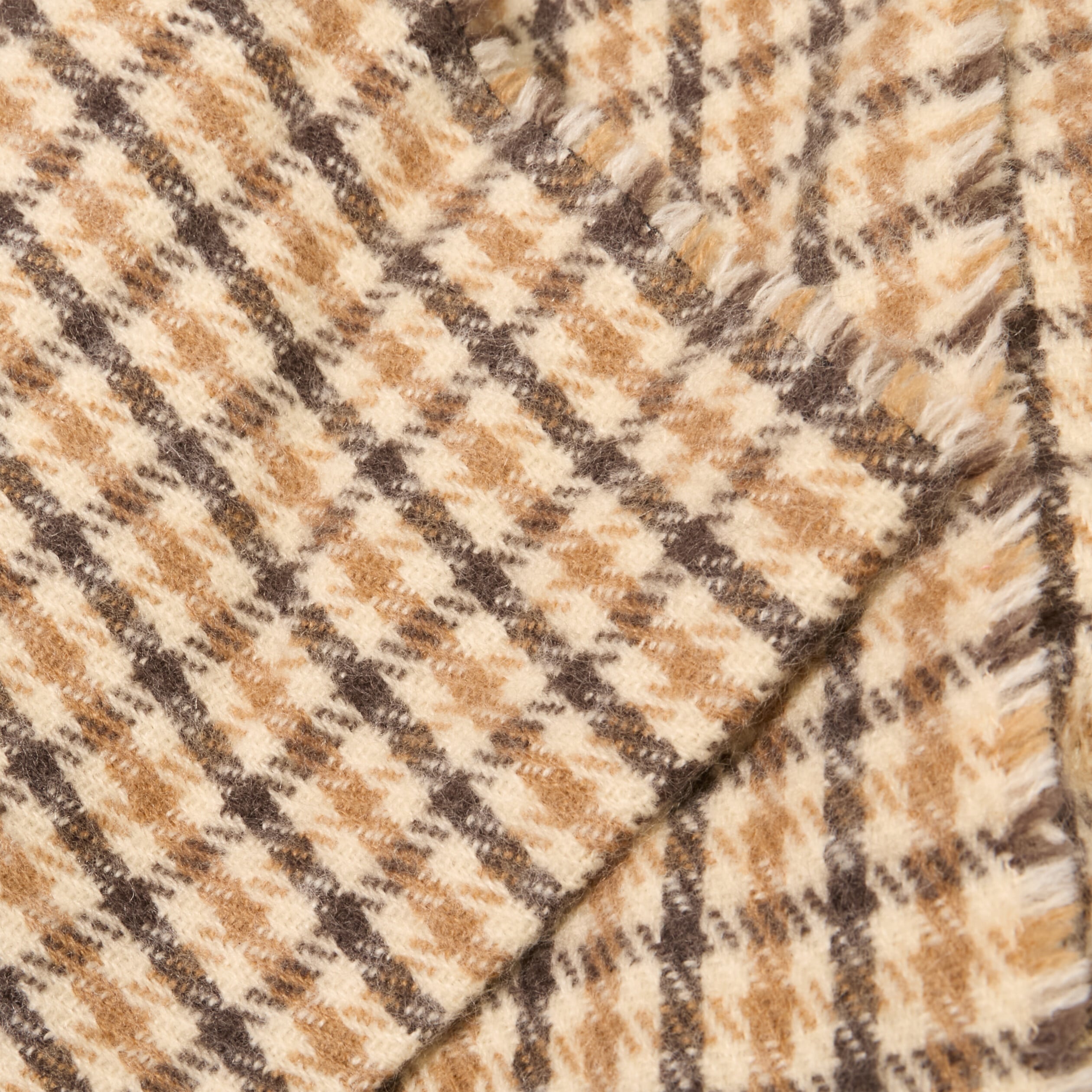&Eacute;charpe avec bords &agrave; franges courtes sable homme