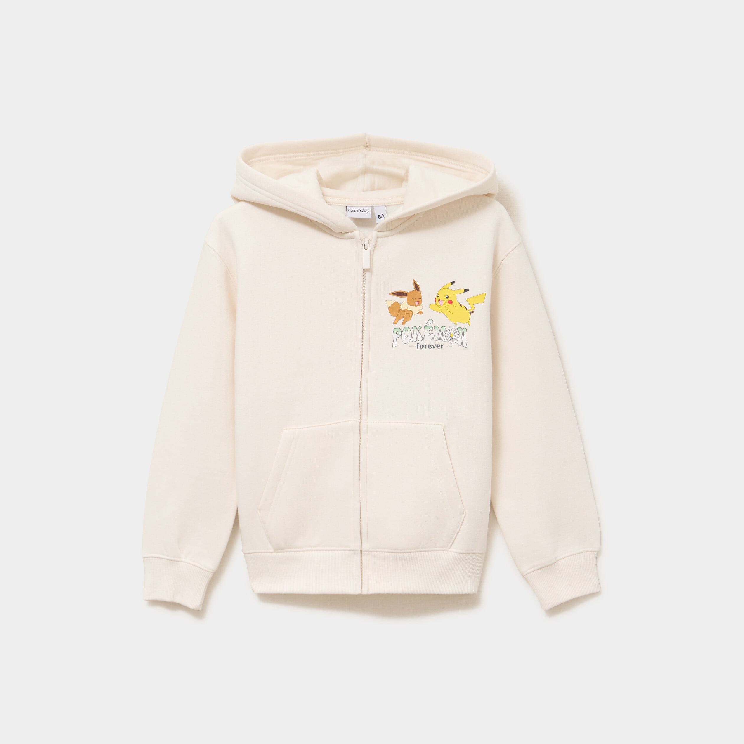 Sweat zipp&eacute; &agrave; capuche Pok&eacute;mon ivoire fille