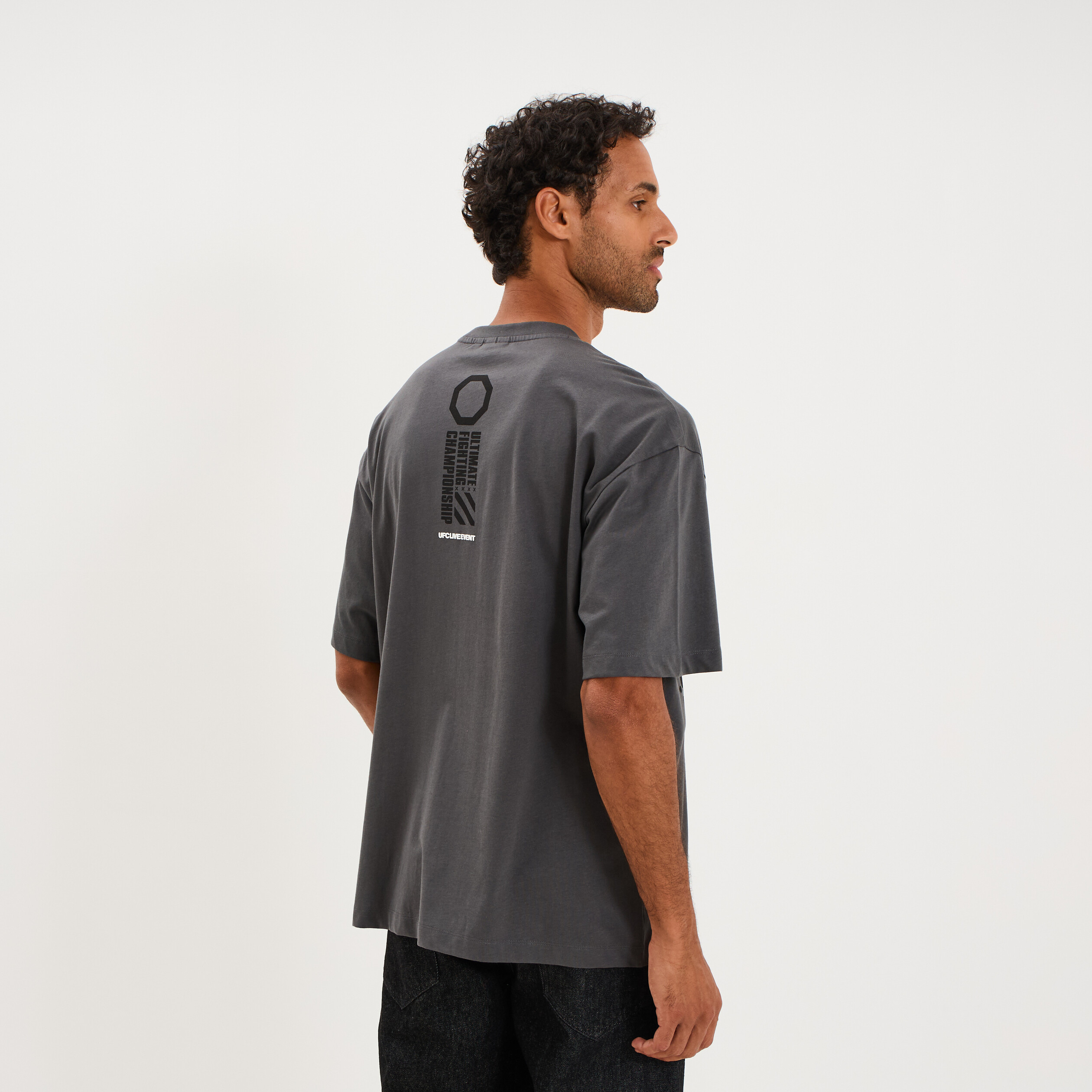 T-shirt manches courtes coton UFC noir homme