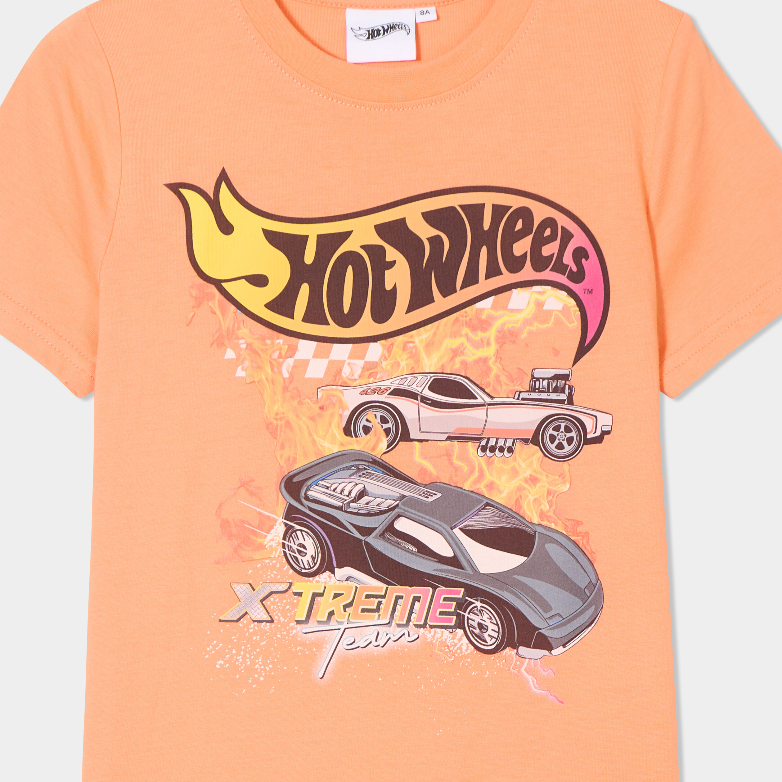 t shirt manches courtes hot wheels orange fonce garcon T-shirt manches courtes Hot Wheels orange foncé garçon