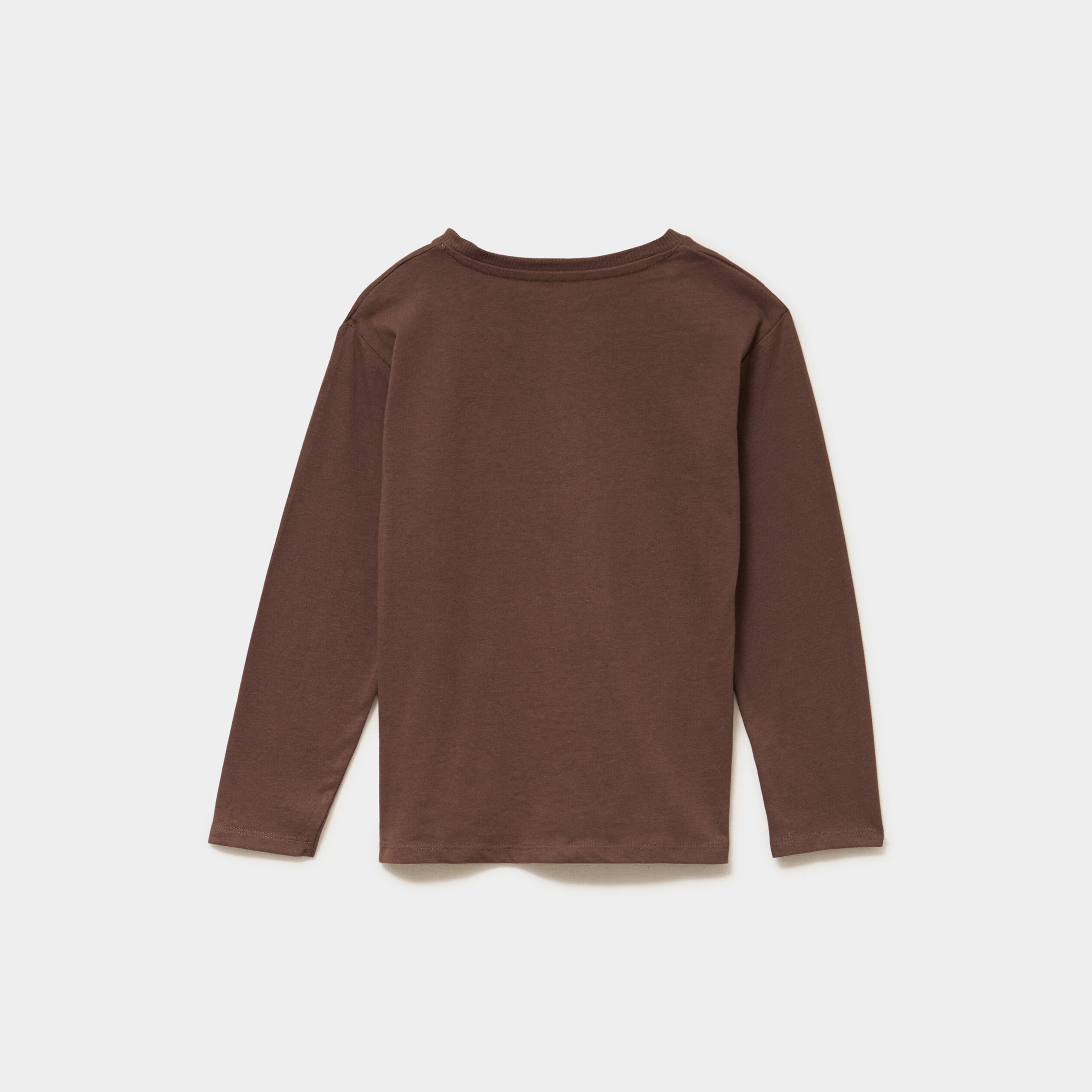 T-shirt manches longues marron fonc&eacute; gar&ccedil;on