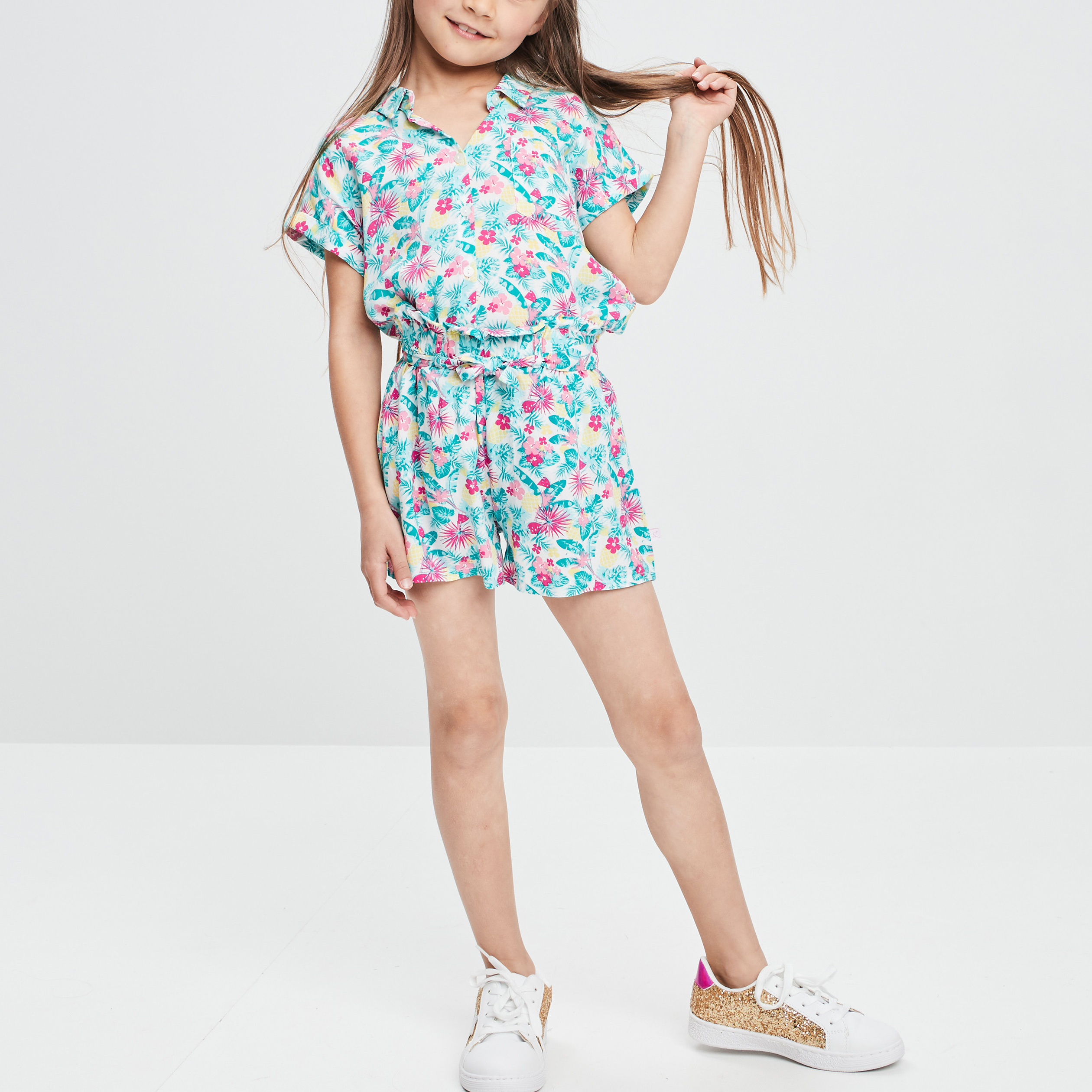 Chemise manches courtes blanc fille