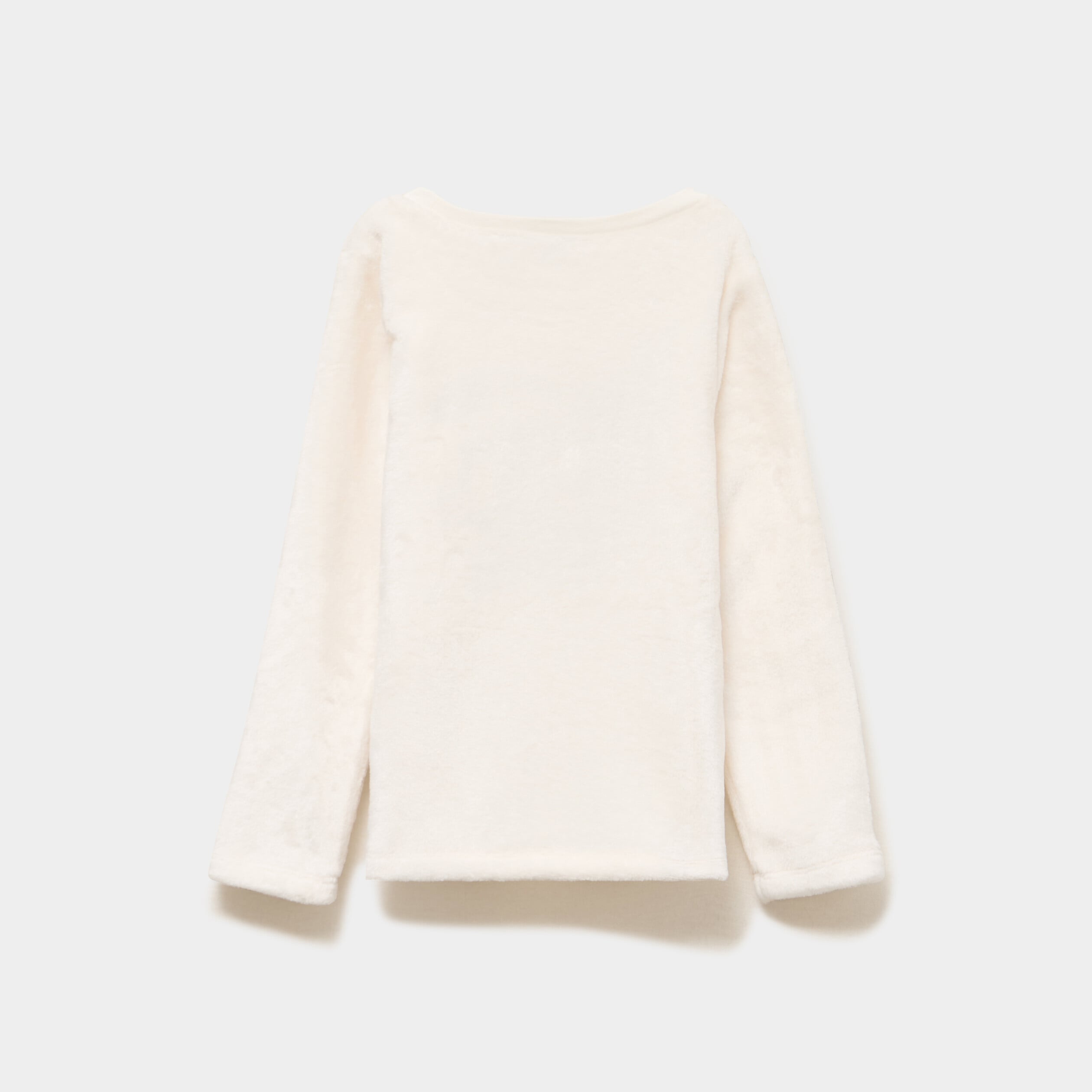 Ensemble pyjama effet velours 2 pi&egrave;ces blanc fille