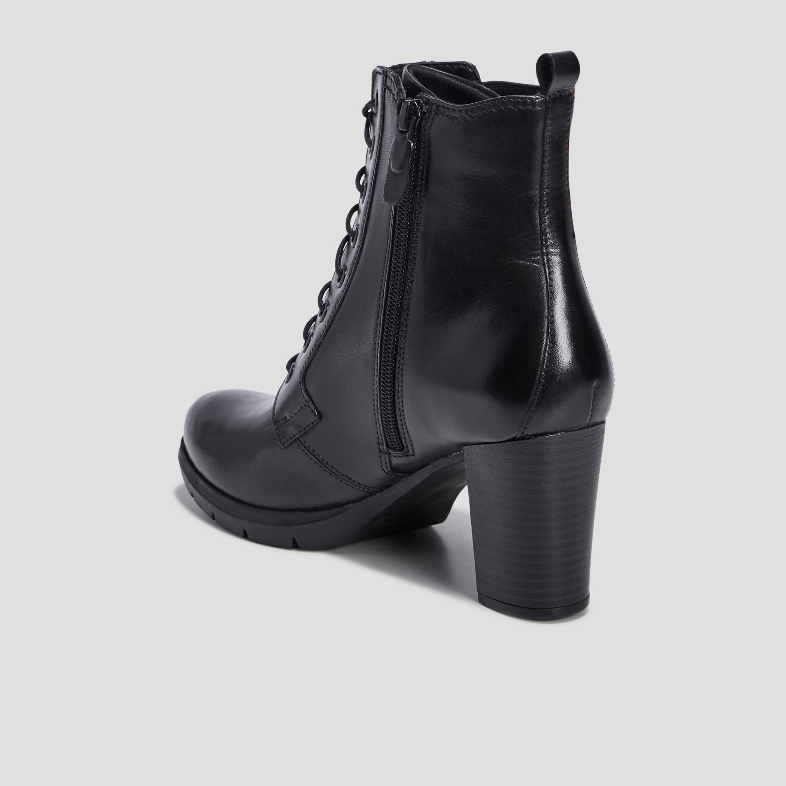 bottines a talons en cuir noir femme Bottines à talons en cuir noir femme