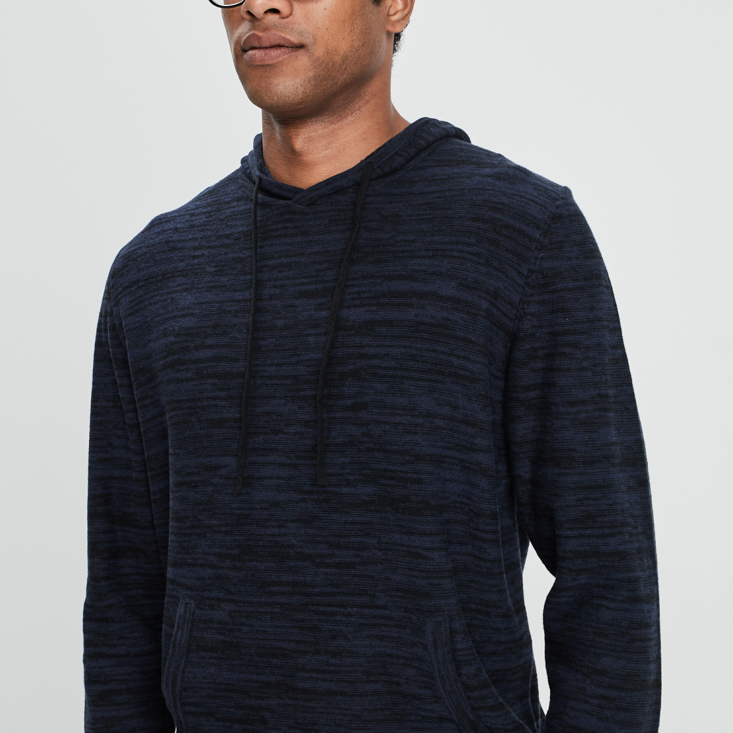 Pull à capuche bleu foncé homme