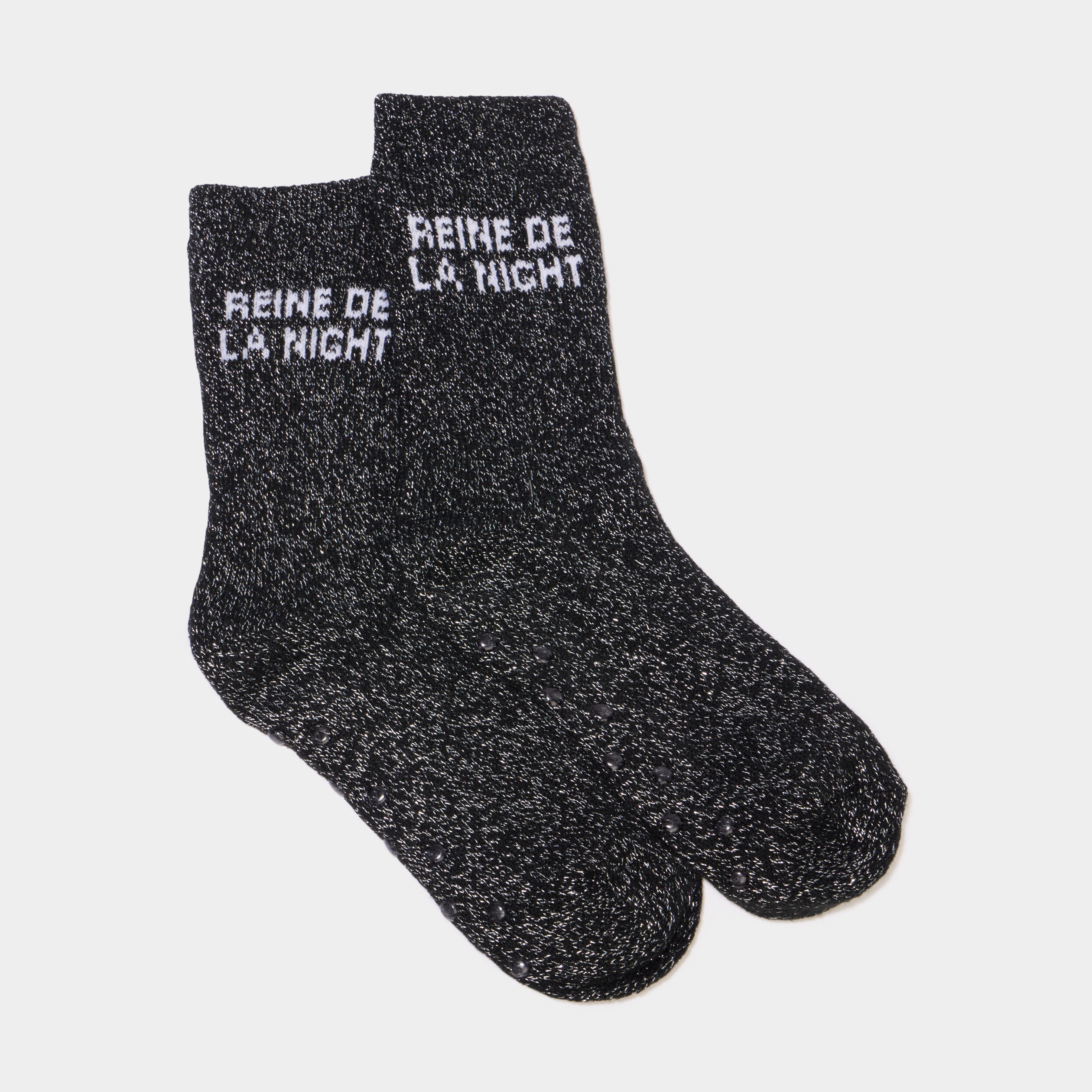 Chaussettes d'int&eacute;rieur &agrave; message noir femme