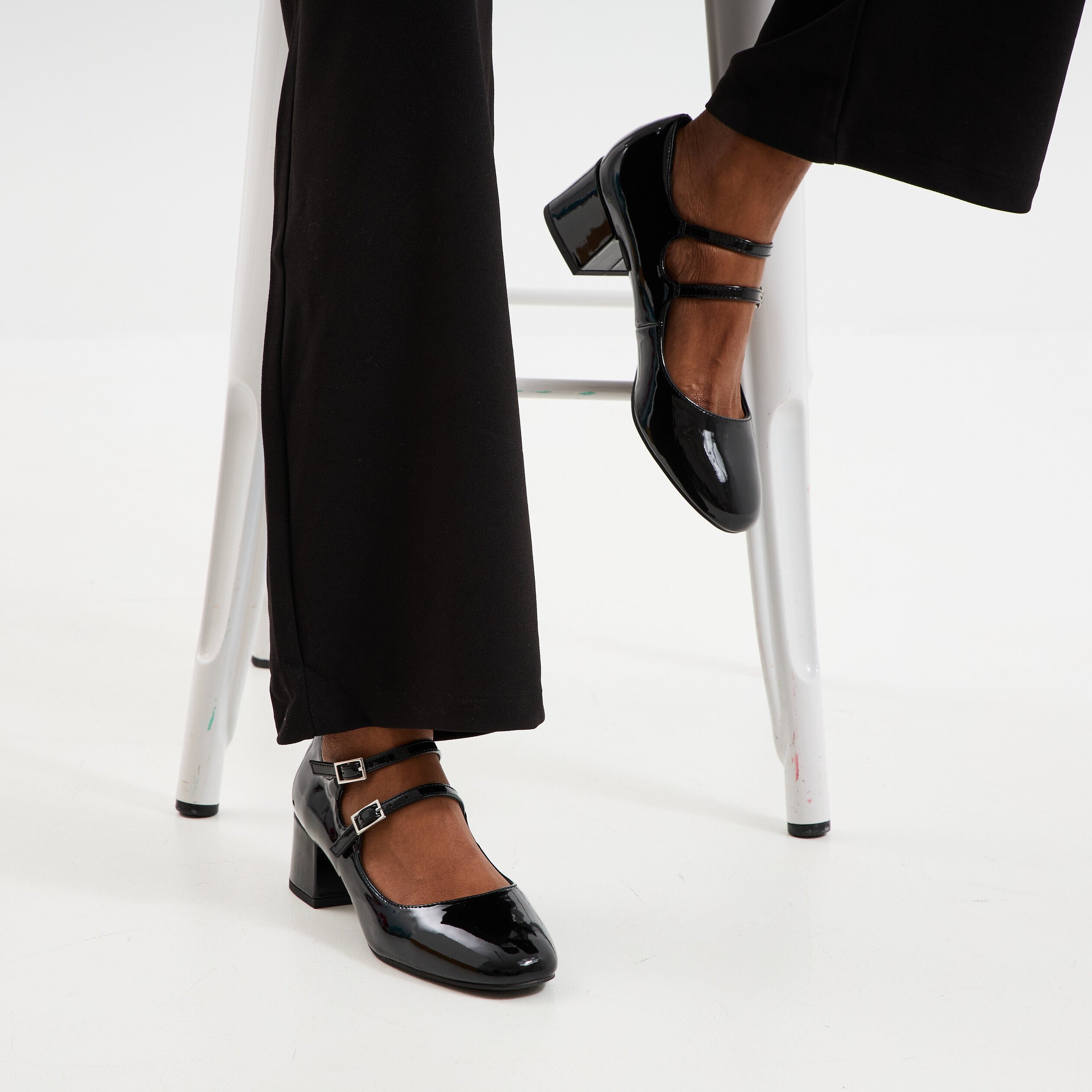 Babies Talons Hall Chaussure Fille Babies Vernies à Talons Carrés