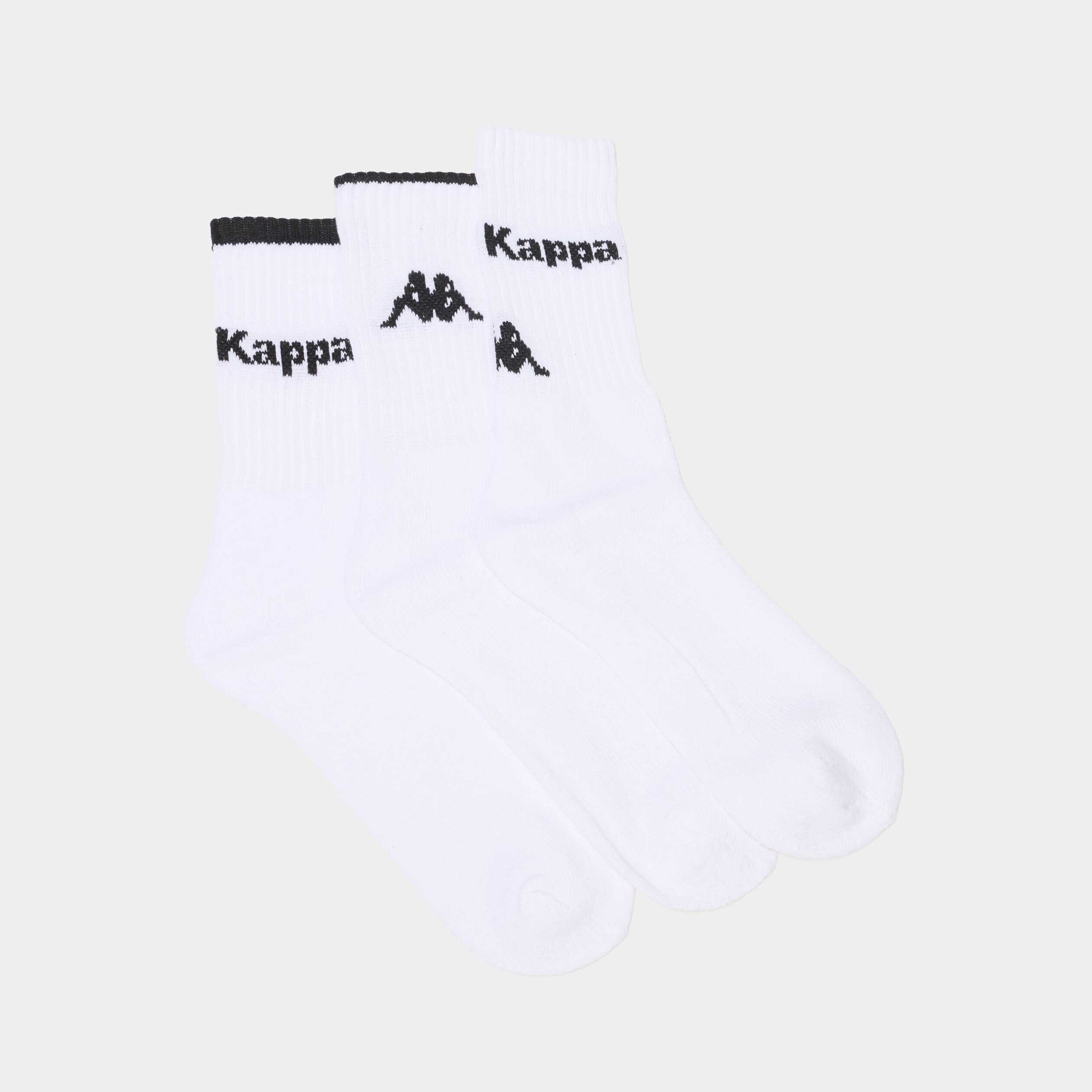 Lot 3 paires chaussettes sport Kappa blanc gar&ccedil;on