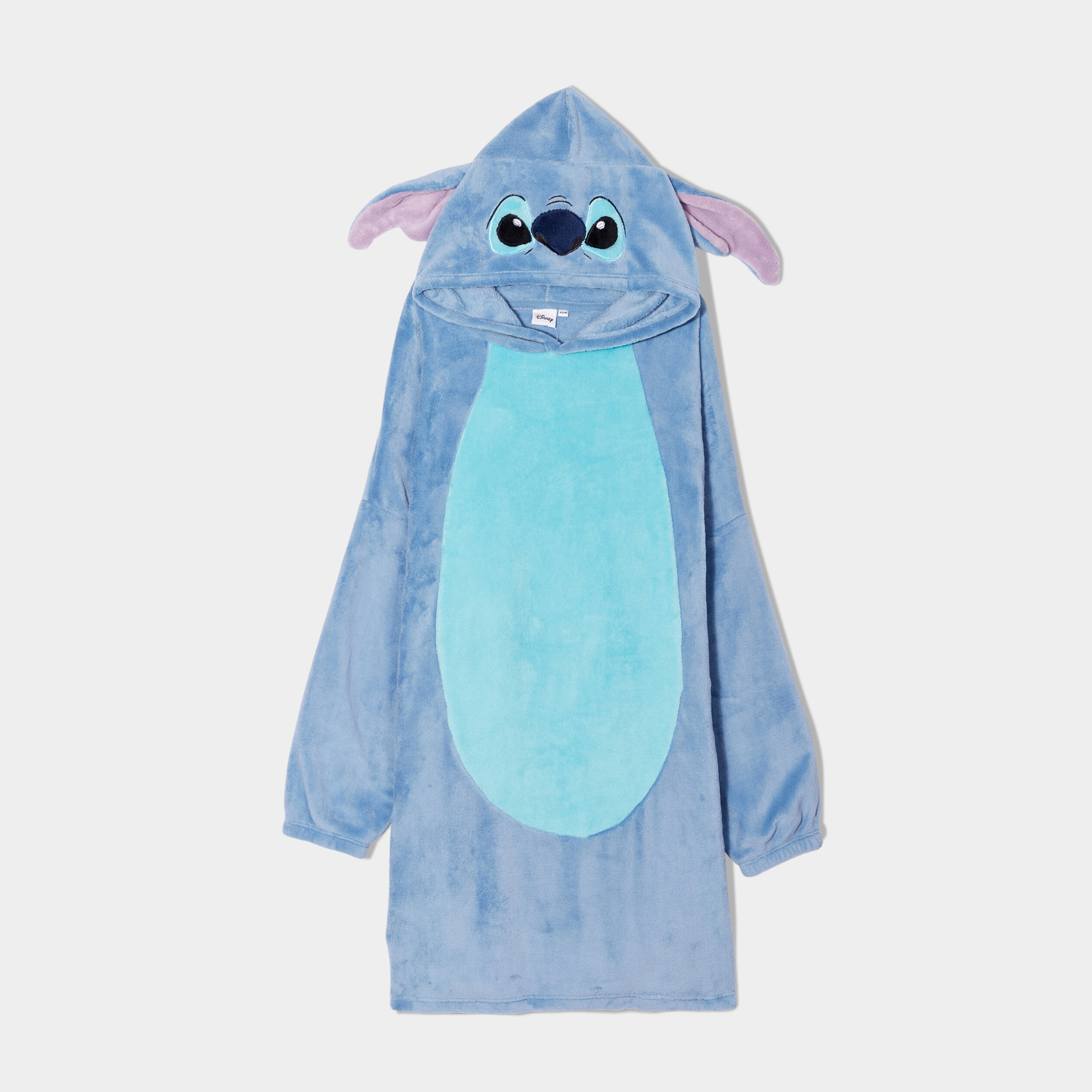 Chemise de nuit pilou à capuche Stitch bleu femme