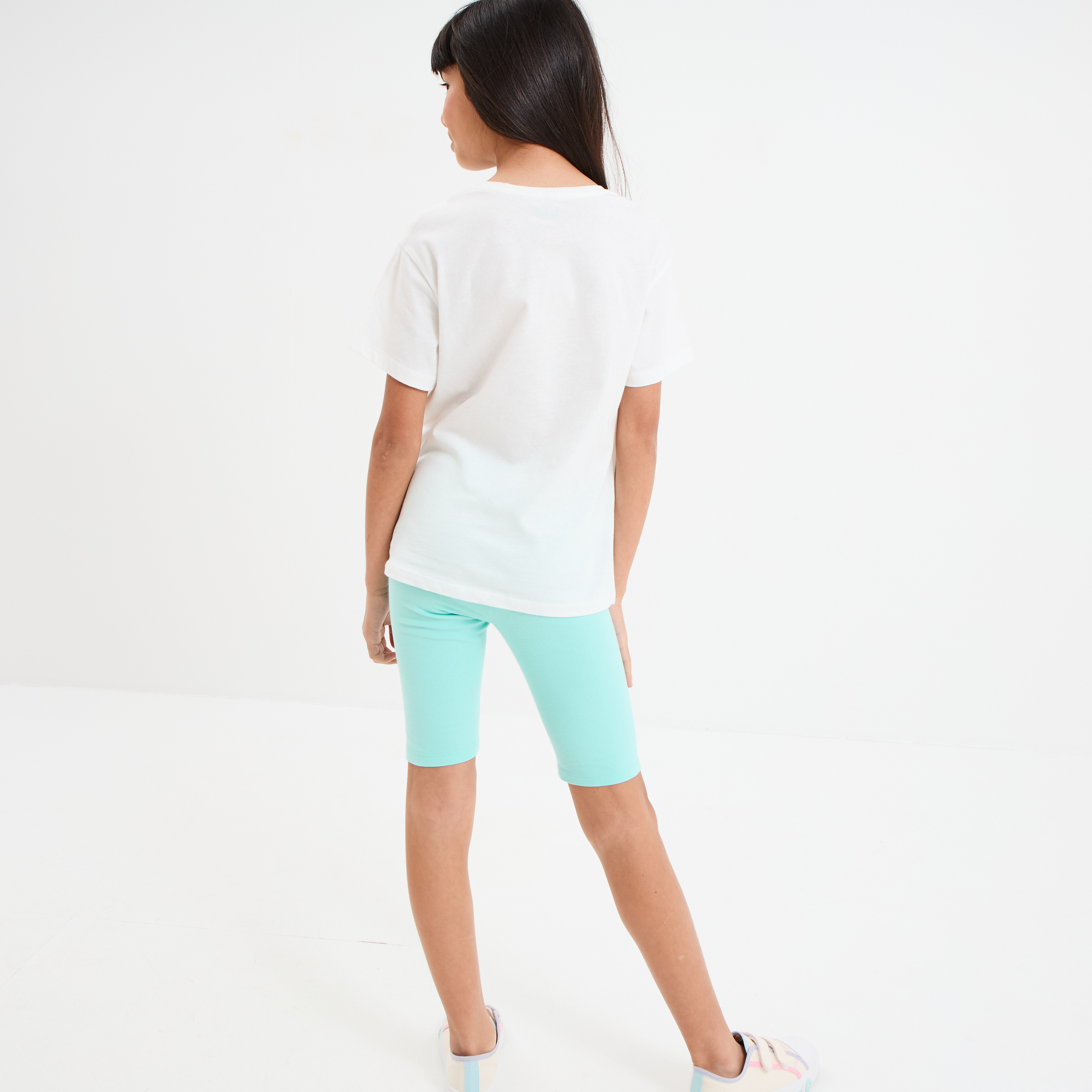 ensemble 2 pieces avec cycliste coton blanc fille Ensemble 2 pièces avec cycliste coton blanc fille