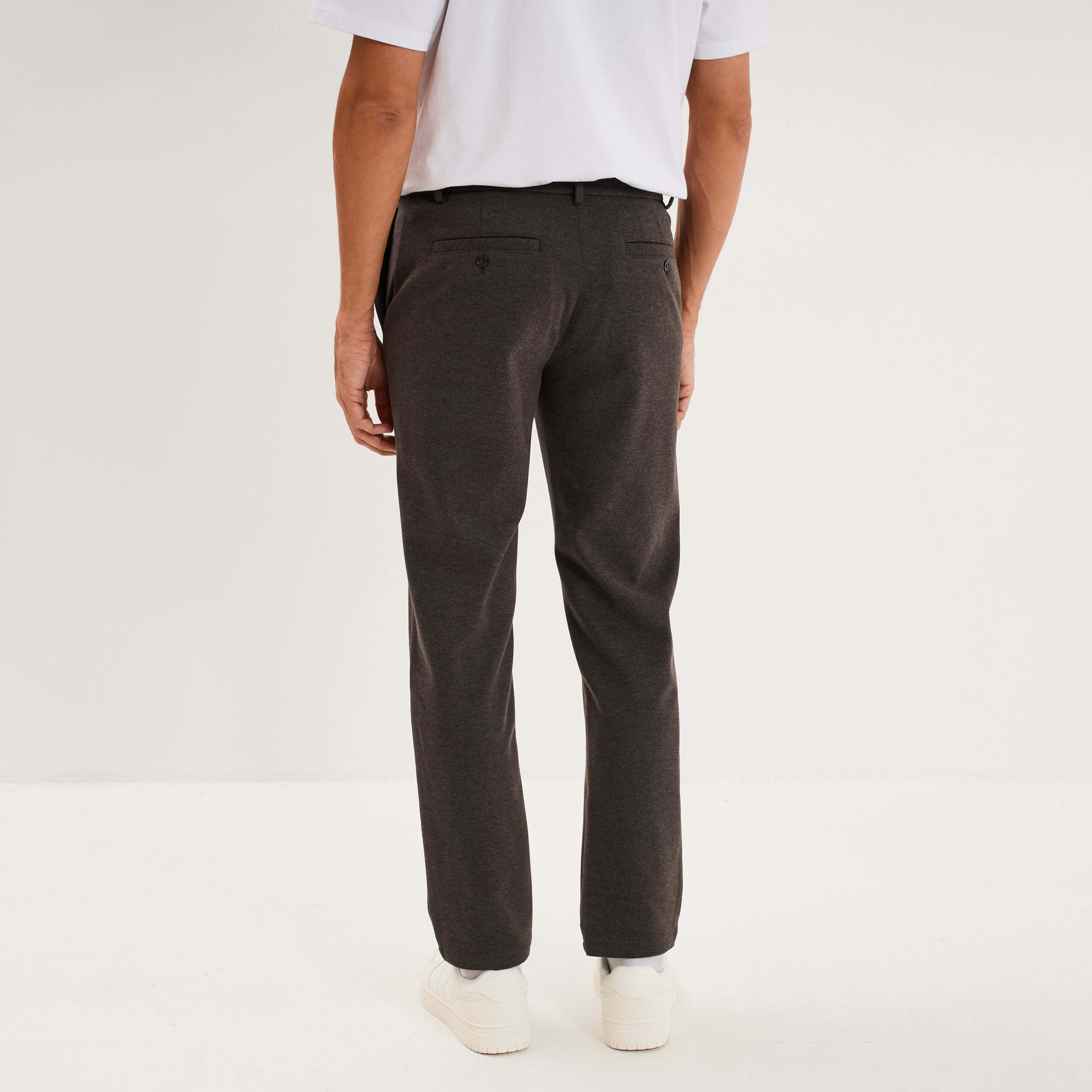 Pantalon chino slim marron chocolat homme