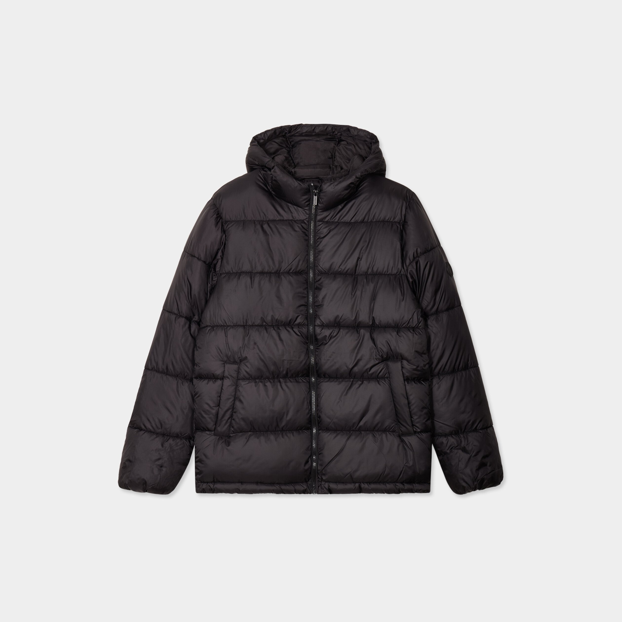doudoune doublee zippee a capuche noir homme Doudoune doublée zippée à capuche noir homme