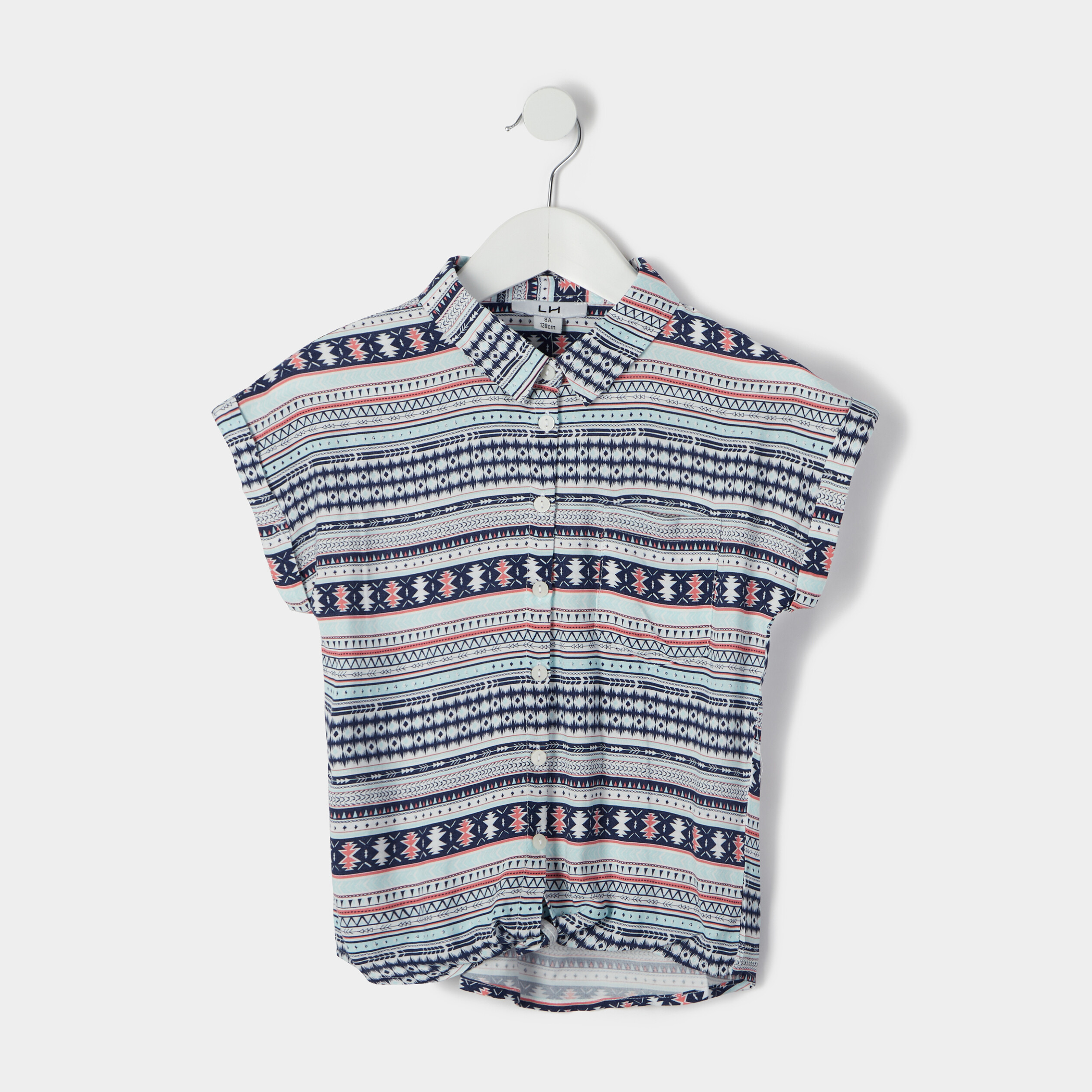 chemise manches courtes nouee blanc fille Chemise manches courtes nouée blanc fille