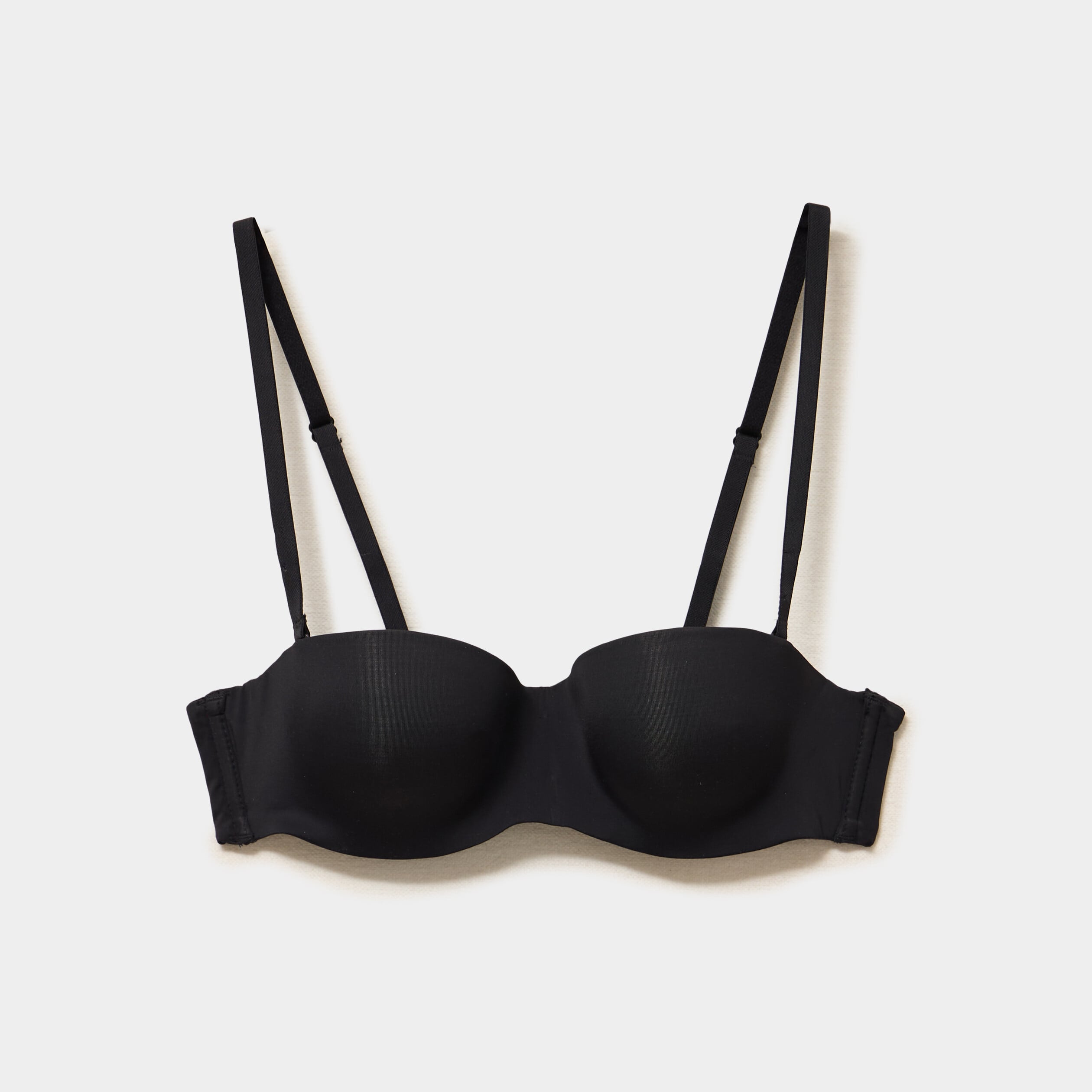 Soutien-gorge bandeau microfibre noir femme