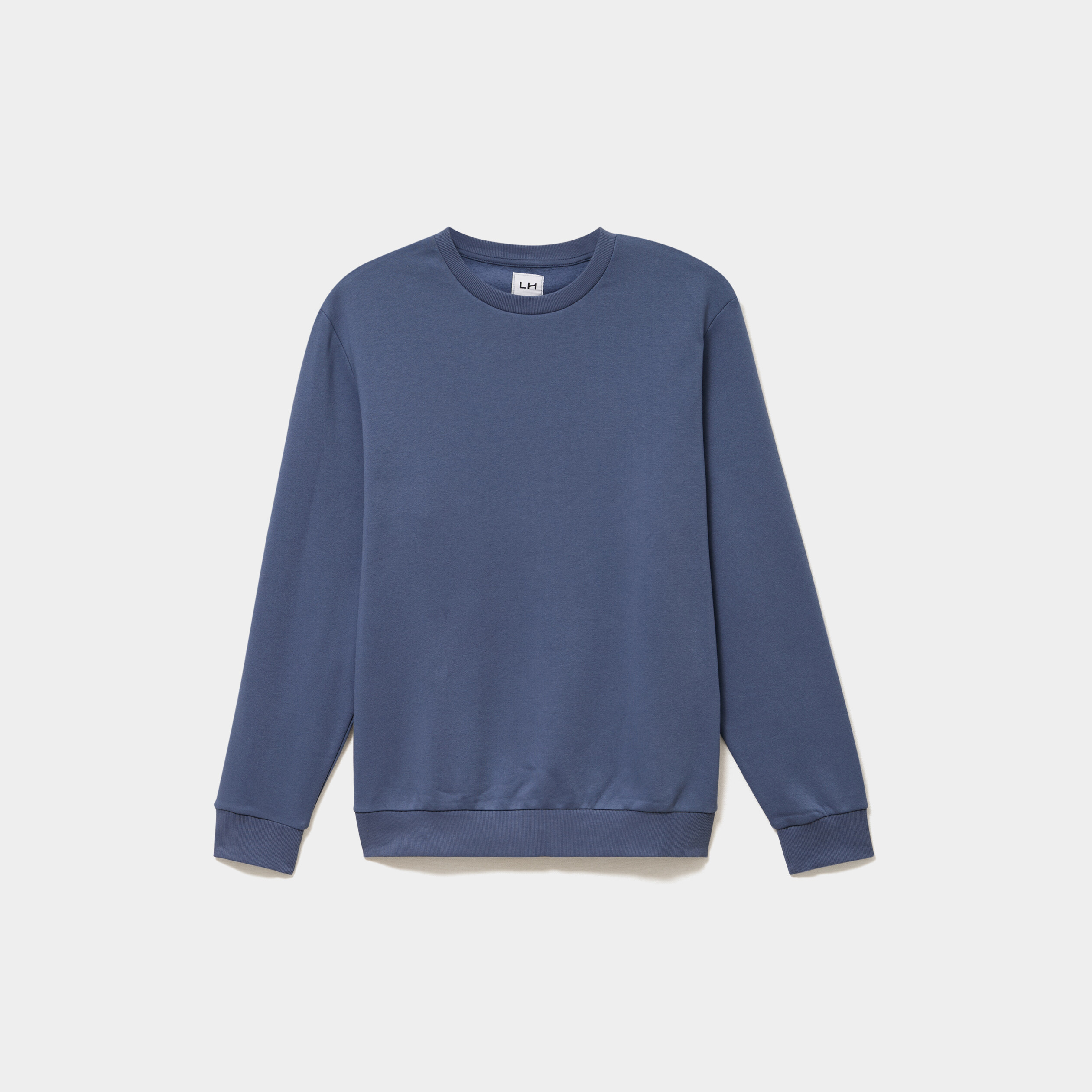 Sweat molleton col rond bleu lavande homme