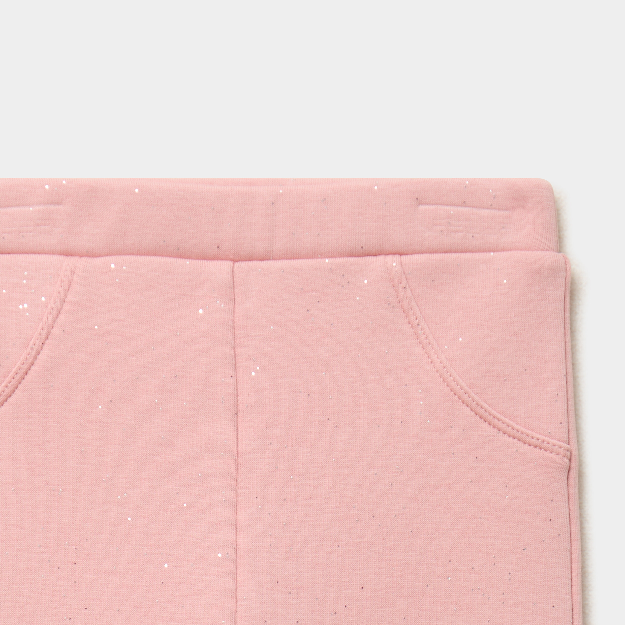 Legging molletonn&eacute; &agrave; paillettes rose poudr&eacute;e b&eacute;b&eacute; fille