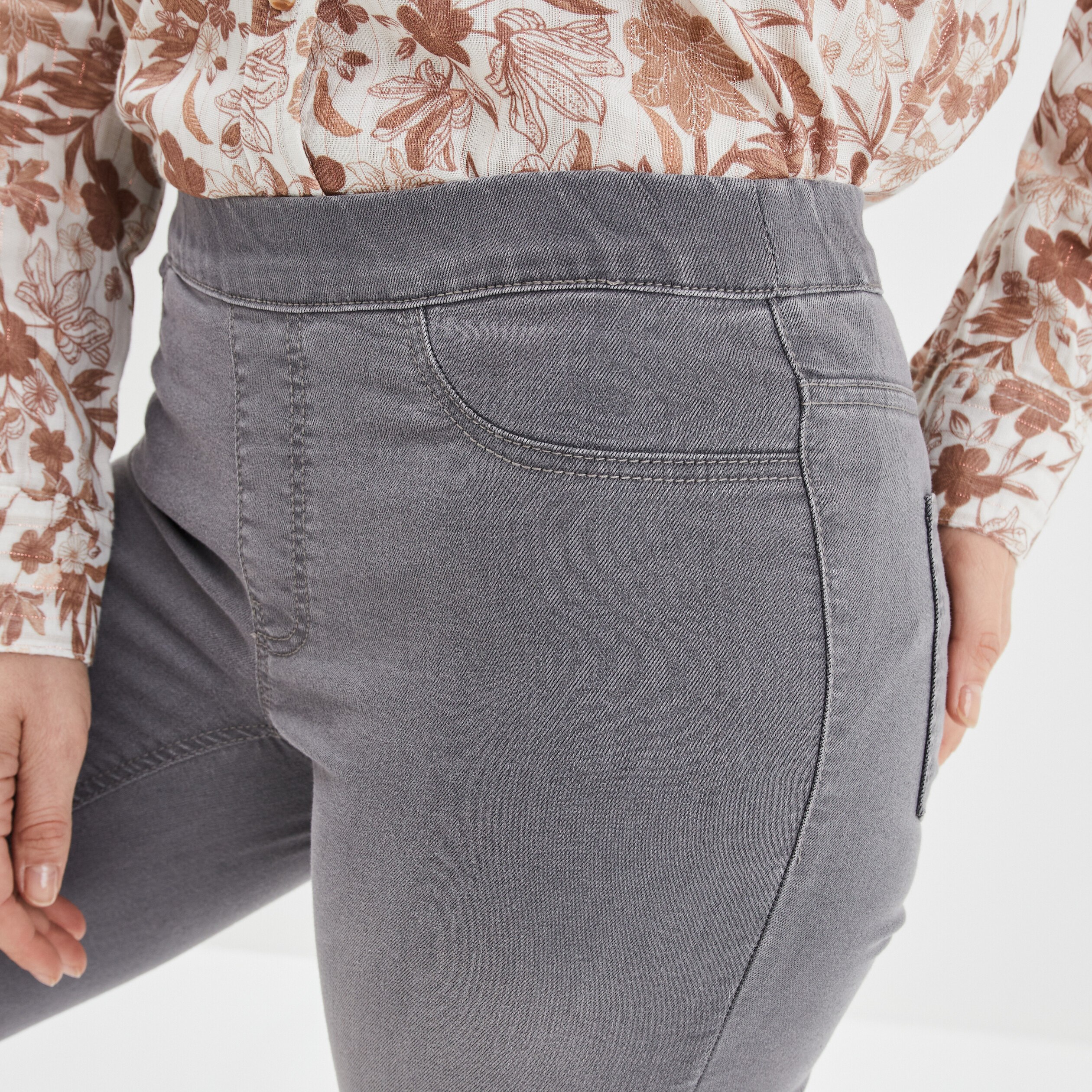 Jegging taille standard denim gris femme