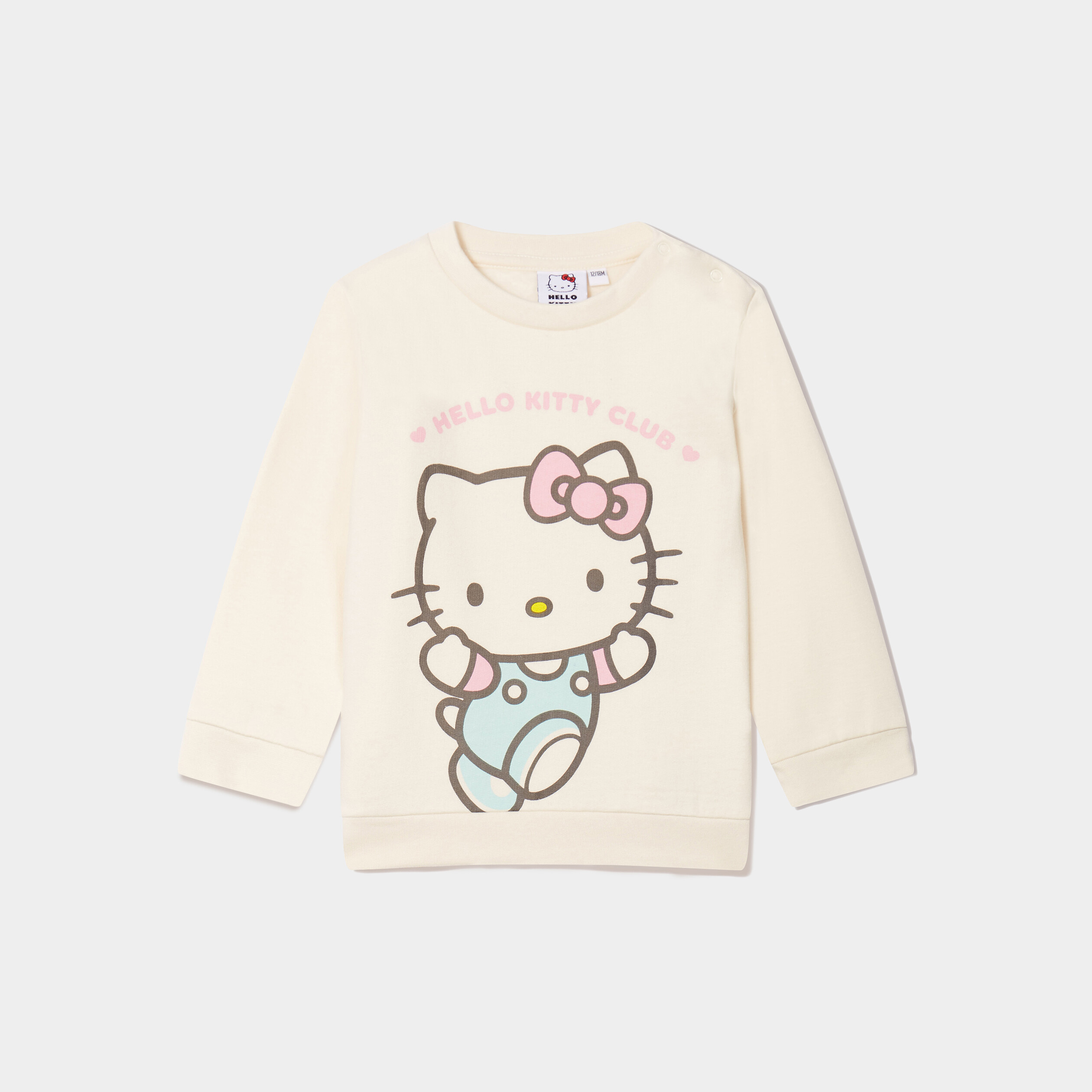 sweat manches longues coton hello kitty ivoire bebef Sweat manches longues coton Hello Kitty ivoire bébé fille