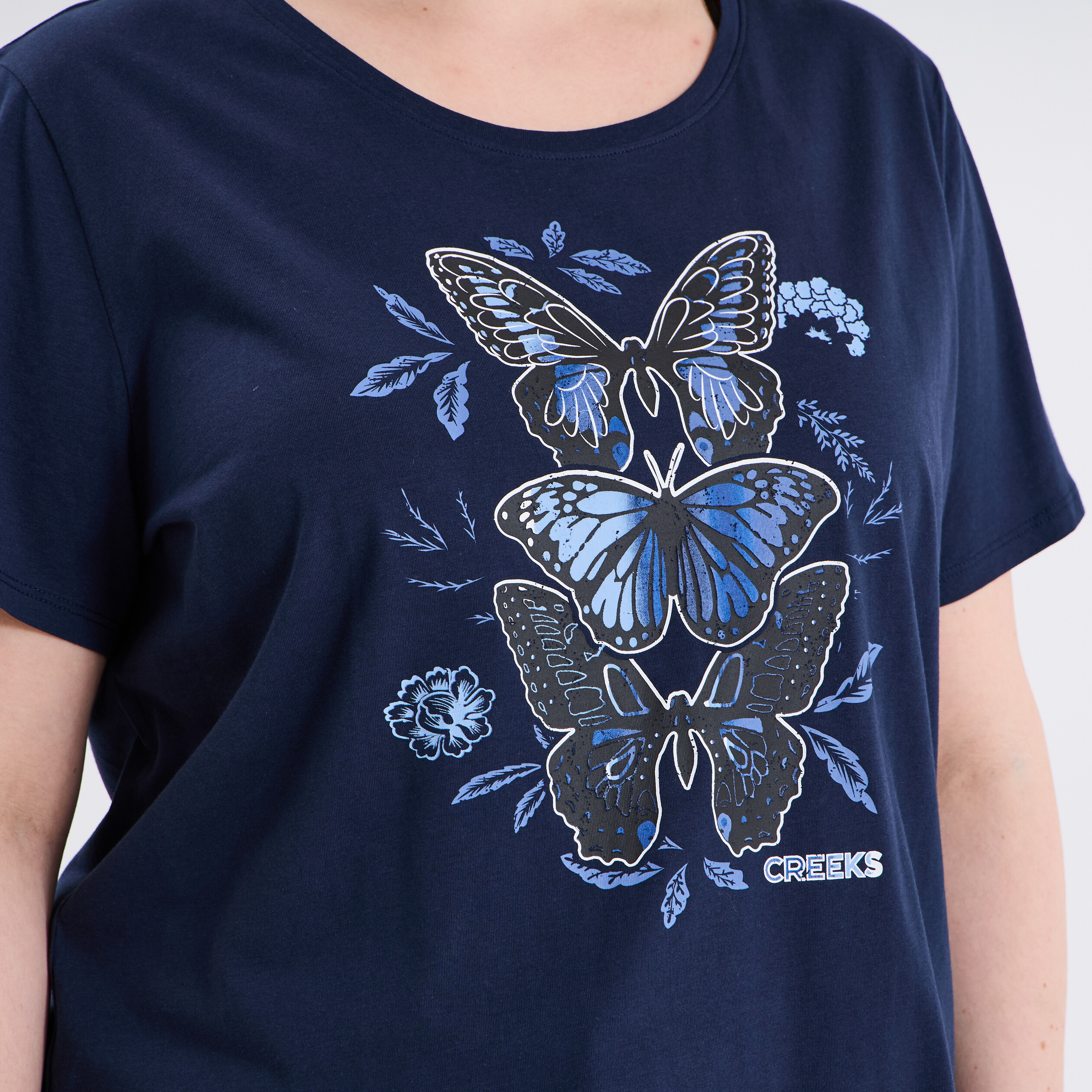 T Shirt Femme Pour Les Fêtes De Noël Manches Courtes Col Rond En Coton