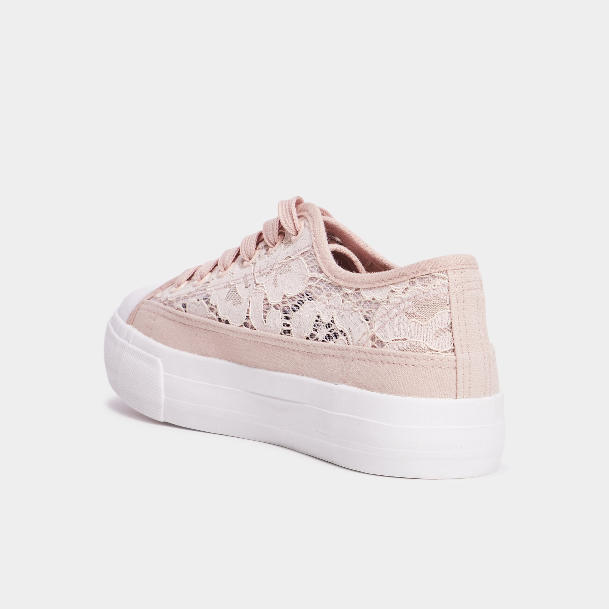 Tennis en toile dentelle Mosquitos rose femme La Halle