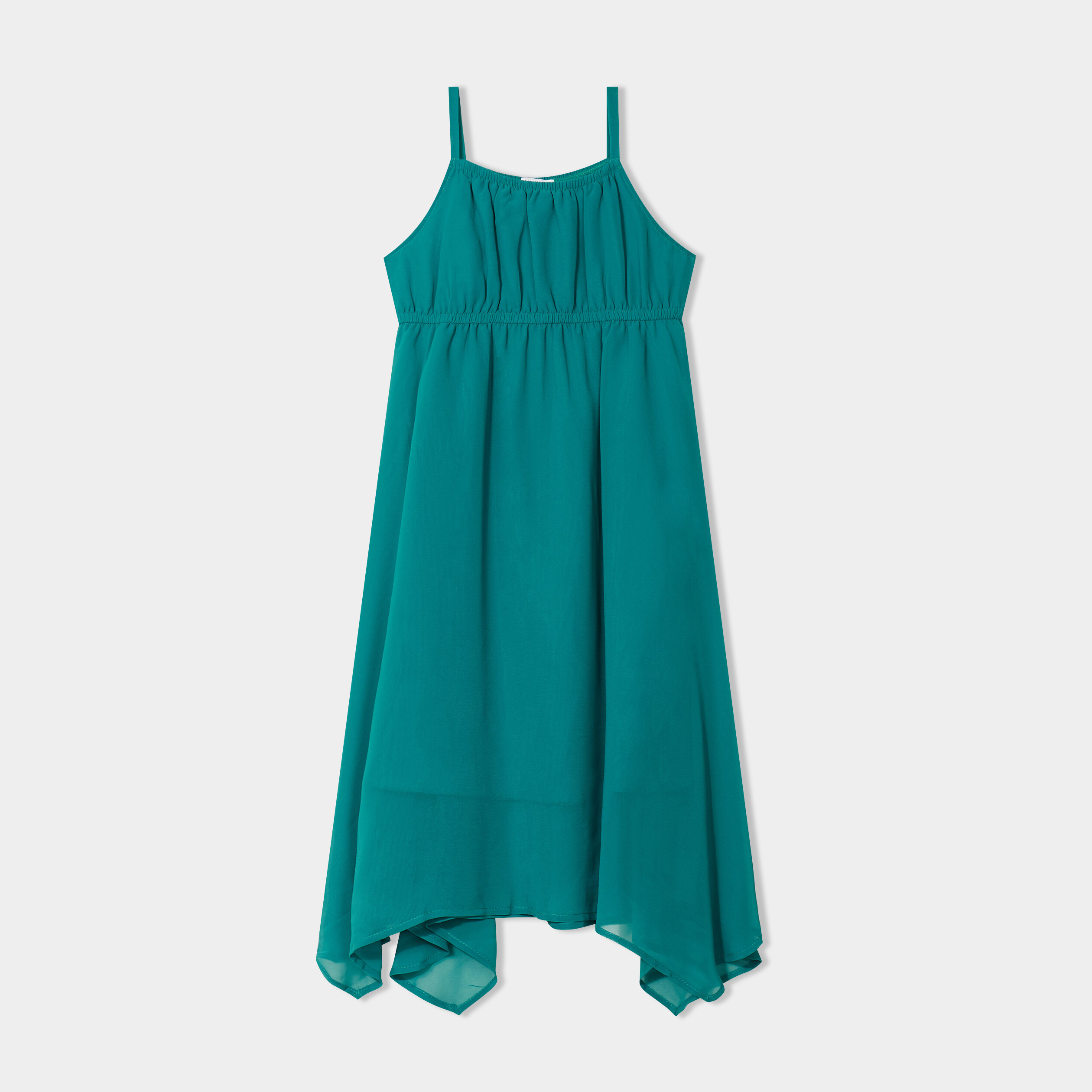 Robe longue fluide &agrave; bretelles vert menthe fille